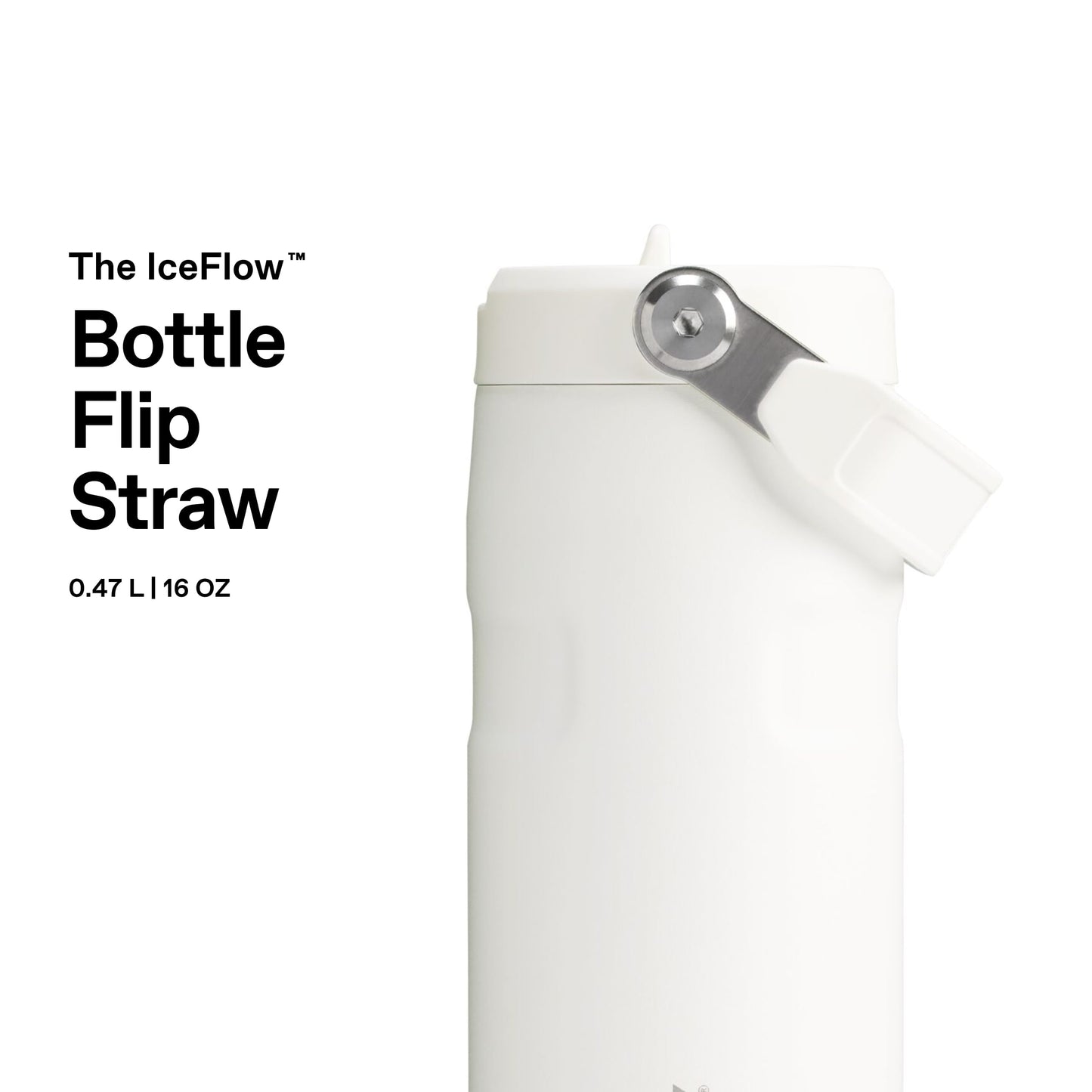 Stanley 1913 Flip Straw drinking bottle with straw 0.47L - Thermo mug Cools for 8 hours - Ice cold for 40 hours - BPA-free - Leak-proof - For cup holders - Dishwasher safe - Frost - 100000112669