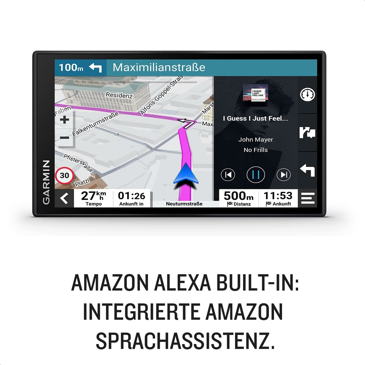 Garmin DriveSmart 66 MT-S Amazon Alexa – Dispozitiv de navigație cu Alexa integrată, ecran HD luminos de 6 inch (15,2 cm), hărți europene 3D cu zone de mediu, informații despre trafic în timp real prin aplicația Garmin Drive. - 010-02469-12