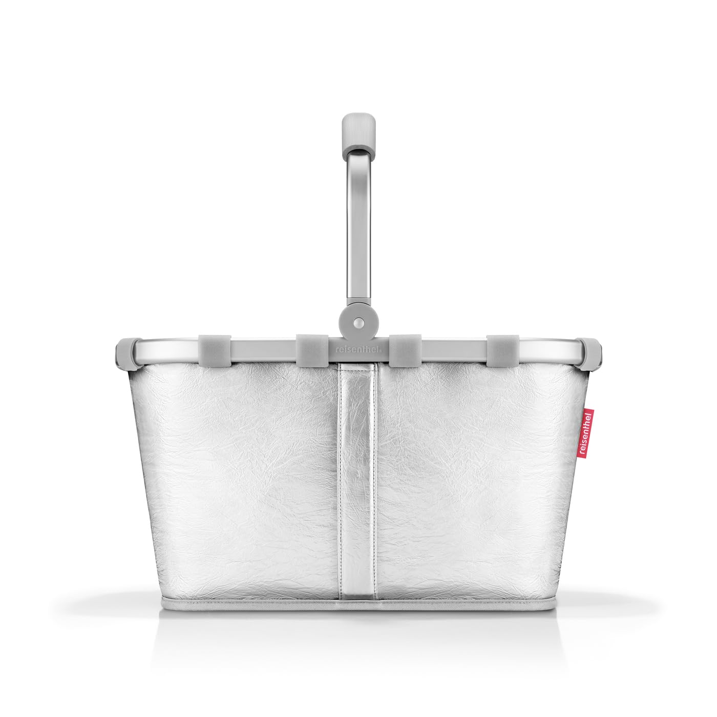 reisenthel carrybag silver crackle – Stable shopping basket with lots of storage space and practical inner pocket – Elegant and water-repellent design - BK7088
