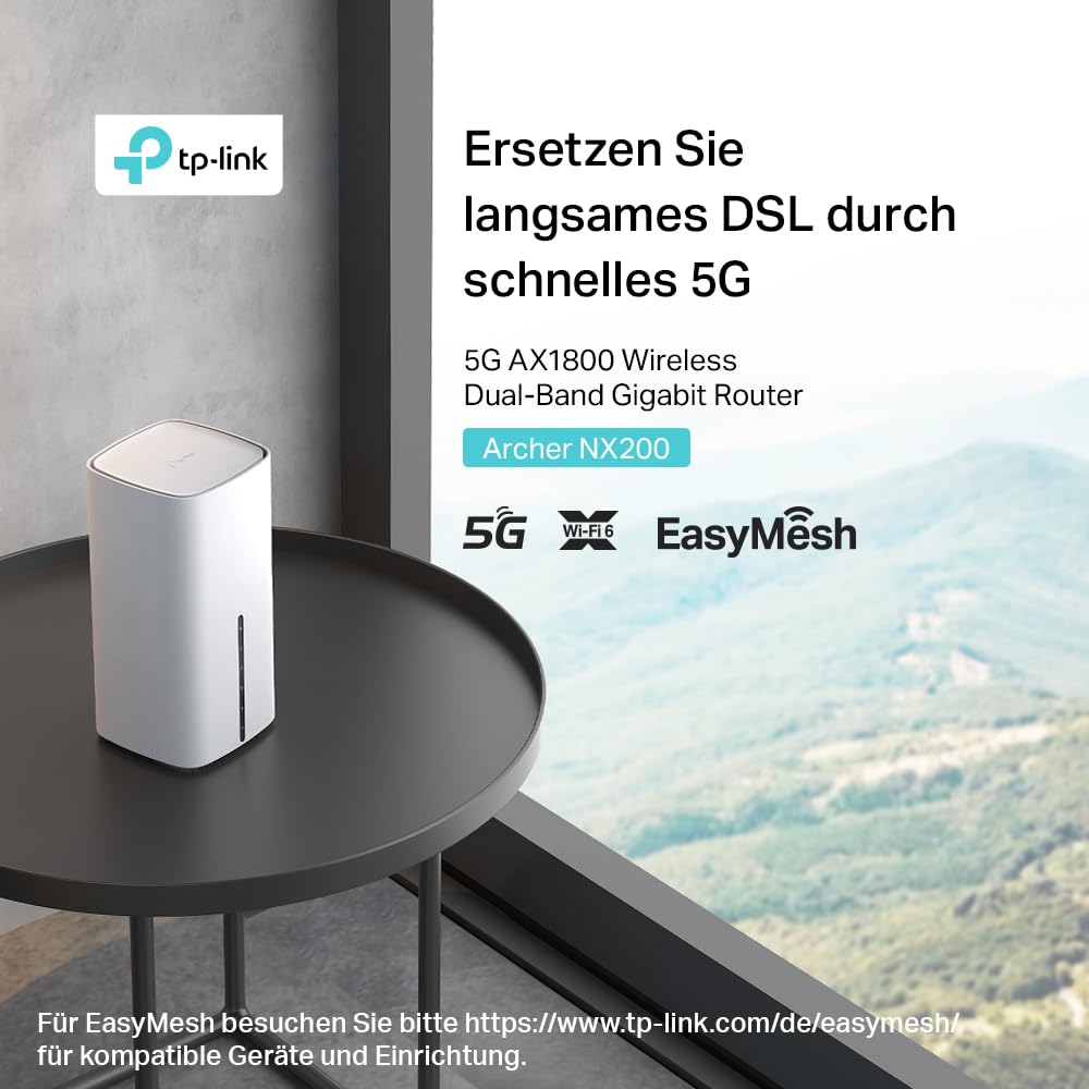 TP-Link Archer NX200 LTE WiFi router, 5G router SIM card, AX1800 dual-band WiFi 6, 3 x Gigabit ports, MU-MIMO, web and APP management, plug and play