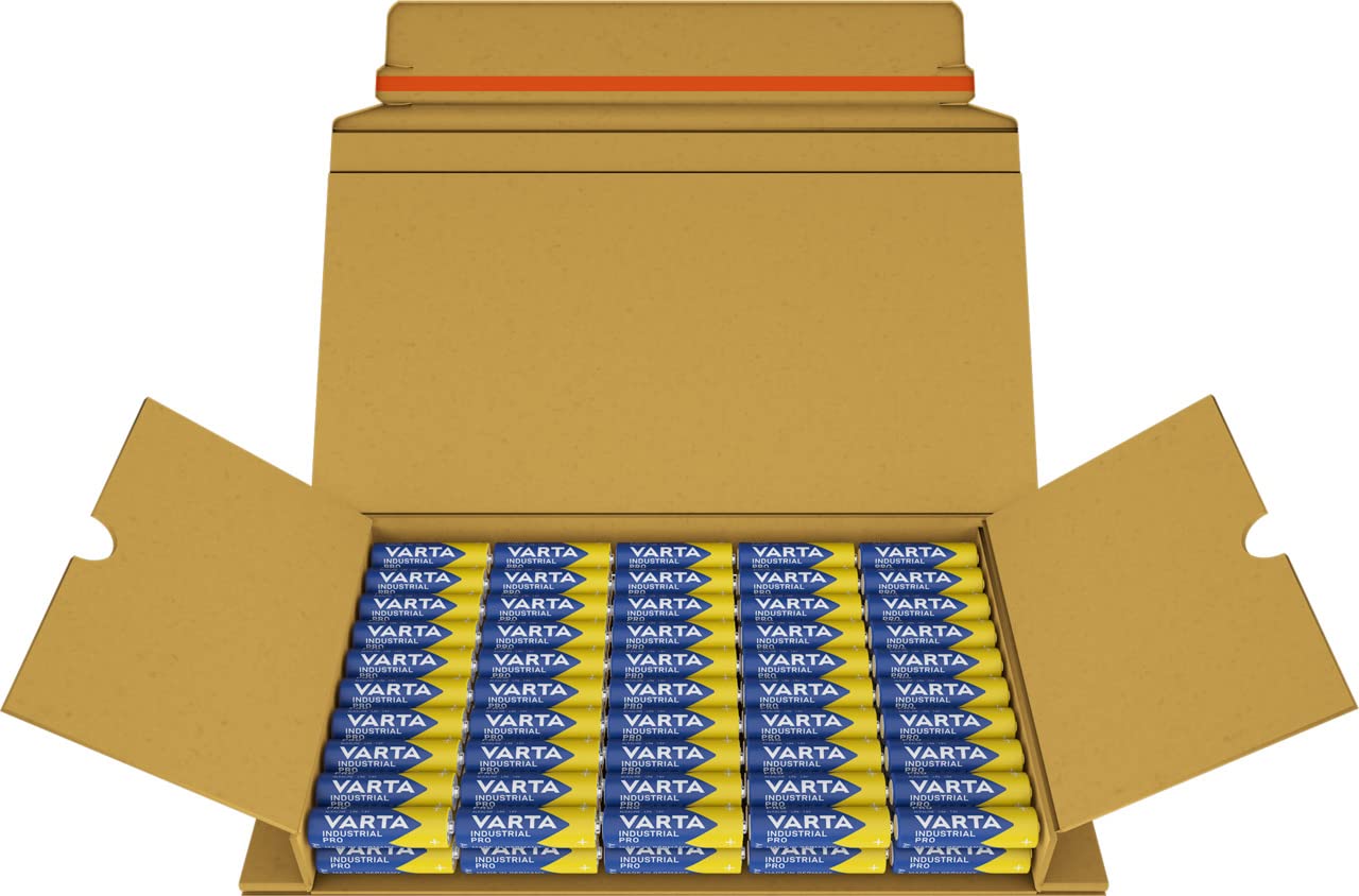 VARTA batteries AA, 100 pieces, Industrial Pro, alkaline battery, 1.5V, supply pack in environmentally friendly packaging, Made in Germany [Exclusively at Amazon] - 04006211399