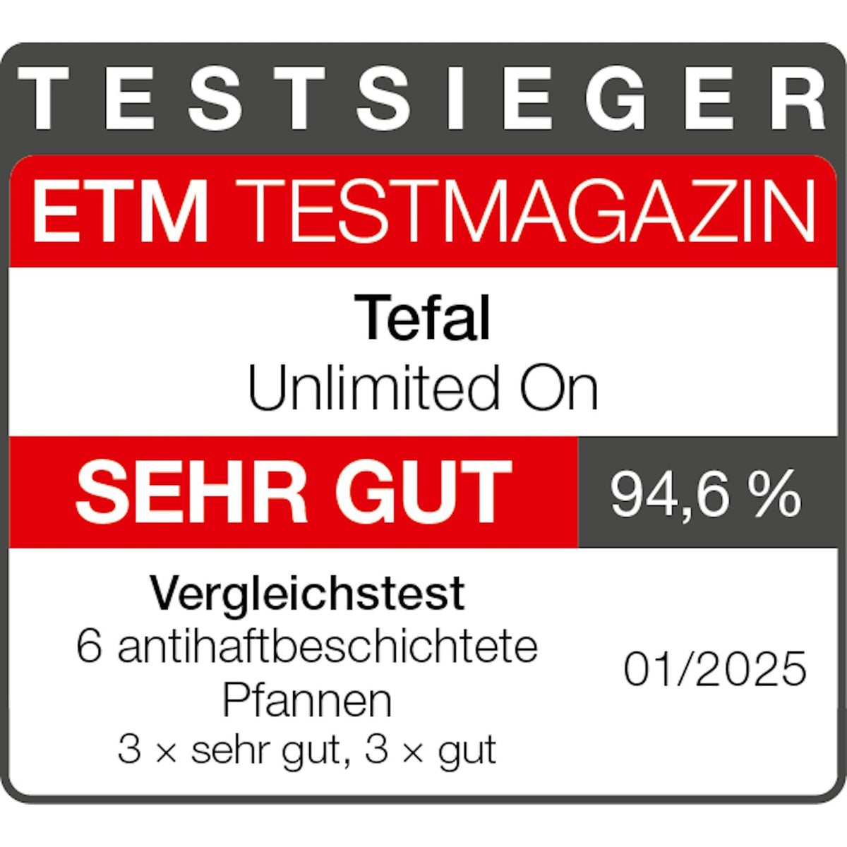 Tefal Unlimited On Frying Pan 28cm High Edge, Induction Pan with Scratch-Resistant Titanium Non-Stick Coating, Thermo-Signal for Ideal Cooking Temperature, Suitable for All Types of Stoves, G25906