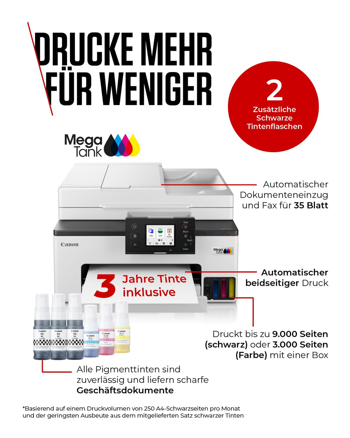 Canon MAXIFY GX2050 | Refillable Ink Tank All-in-One Printer