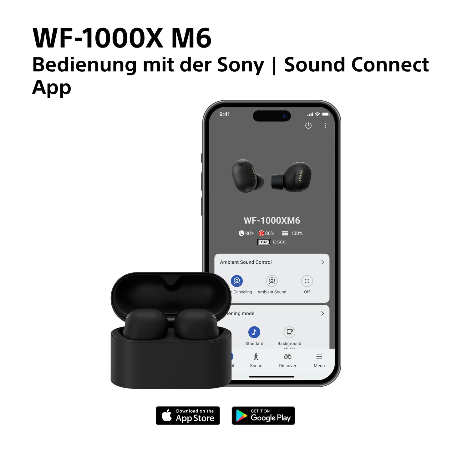 Sony WF-1000XM6 Flagship Wireless Noise Canceling Headphones, Bluetooth, In-Ear Headphones, Sony Hi-Res Sound, Clear Calls, 10-Band EQ, 24 Hour Battery Life (NC On), IPX4 - Silver - WF1000XM6S.CE7