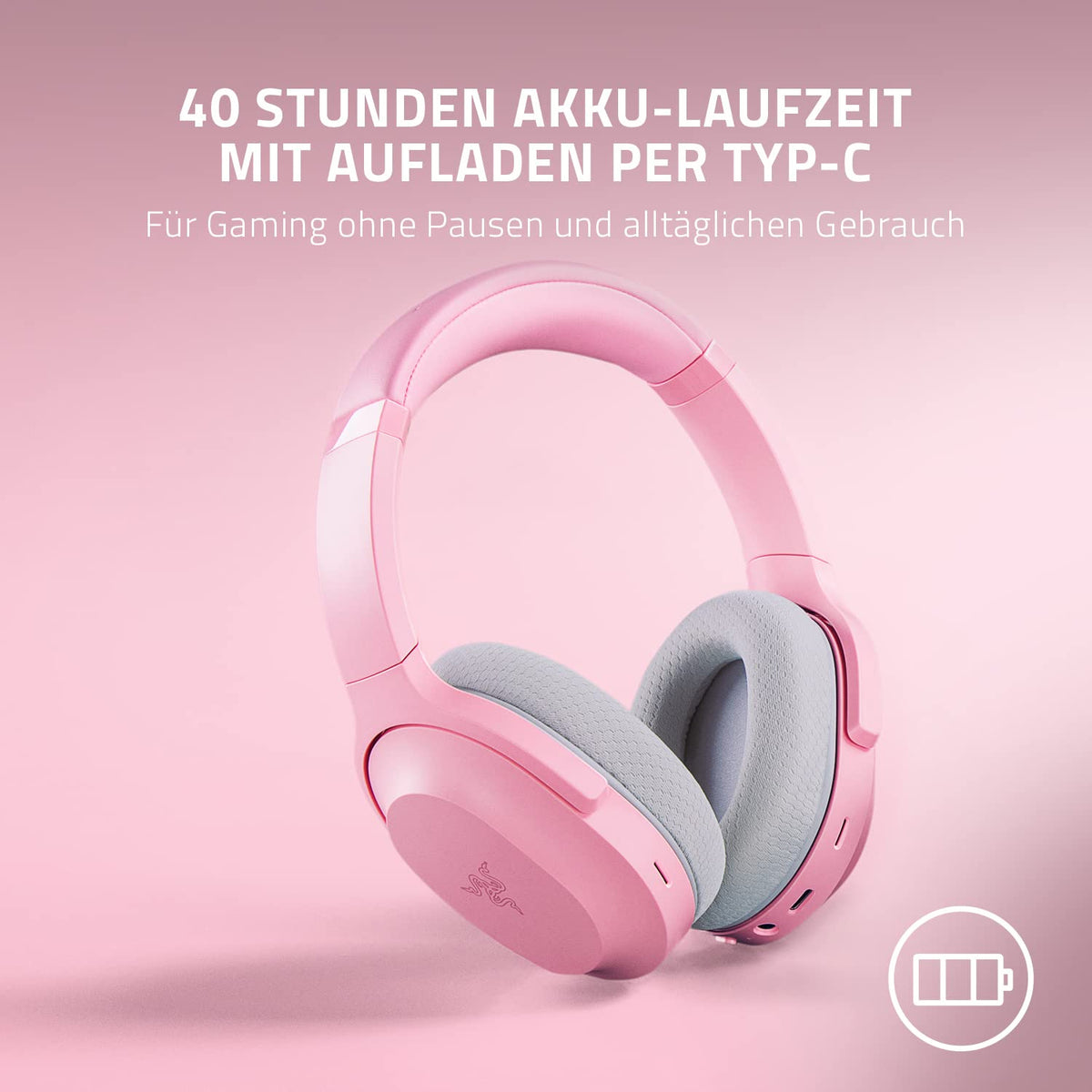Razer Barracuda - Wireless Multi-Platform Headset for Gaming and Mobile Devices (SmartSwitch Dual Wireless, Noise-Canceling Microphone, Triforce 50mm Drivers, USB-C) Quartz Pink - RZ04-03790300-R3M1