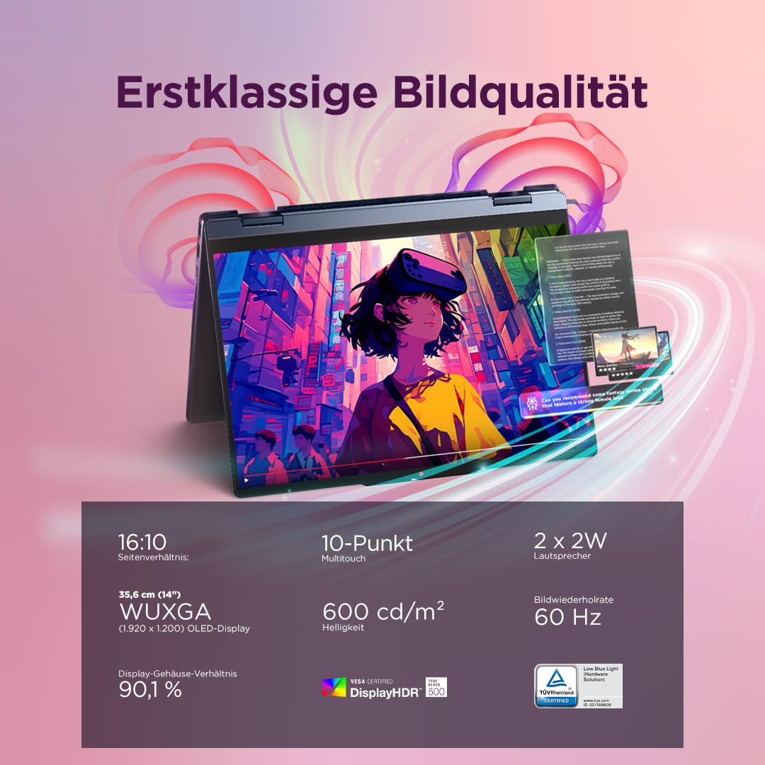 Lenovo IdeaPad 5 | Laptop 2-în-1 | Ryzen AI 5 | 16GB | 512GB |Fără adaptor de alimentare - 83UH004MGE