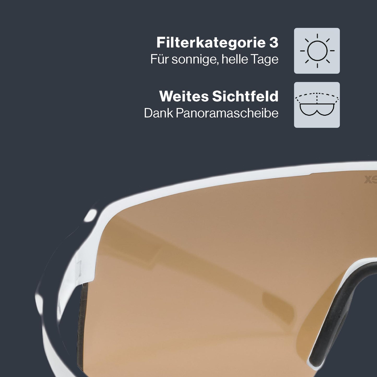 Uvex dyrt sports glasses, white matt/gold mirror, one size - S533095