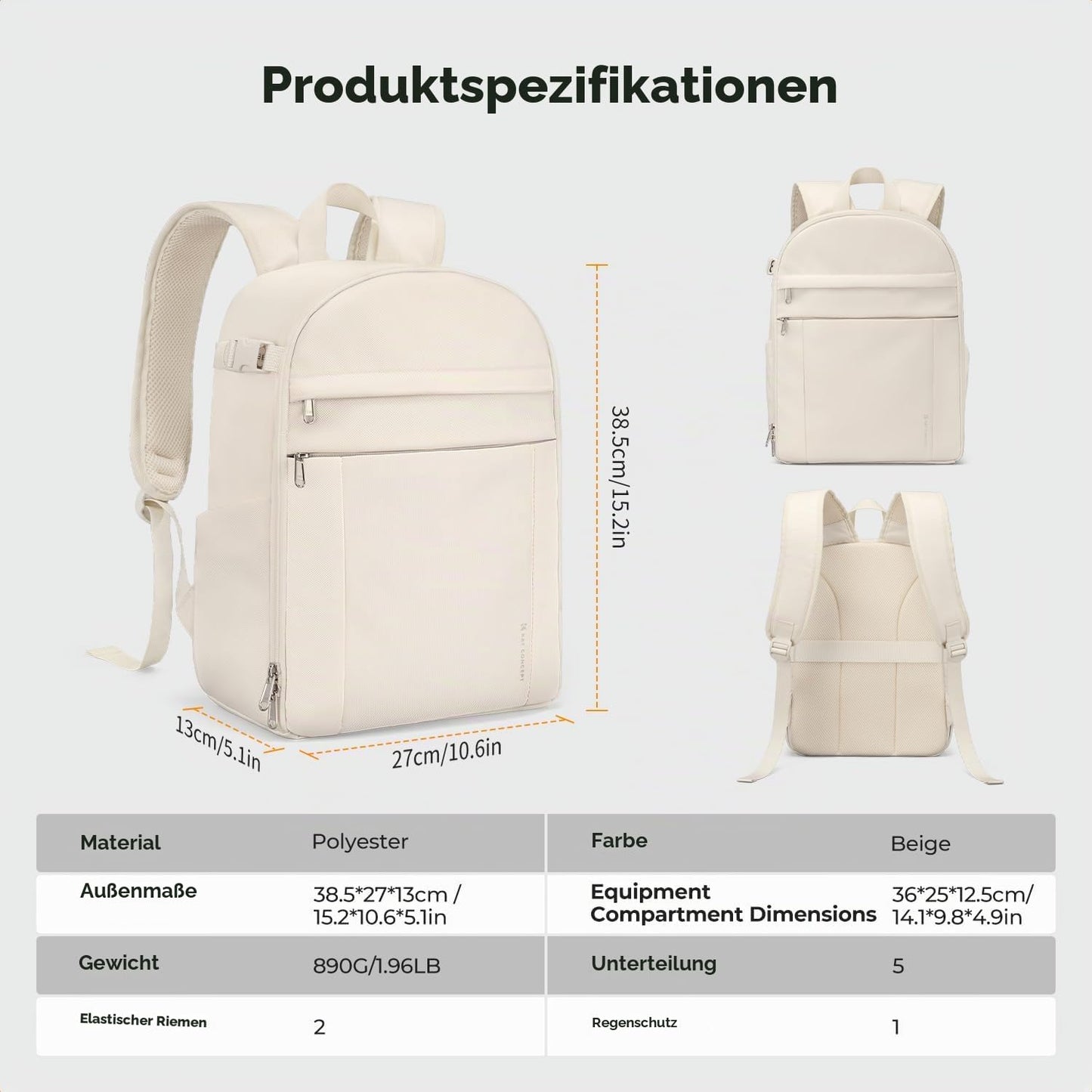 K&F CONCEPT camera backpack photo backpack compact & lightweight with rain cover - KF13.223V5