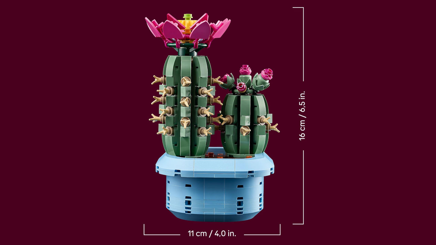 LEGO Botanicals Blooming Cactus - Set with artificial plant with 2 cacti and artificial flowers - DIY decoration - birthday gift idea for girls aged 9 and up & adult plant lovers - 11509