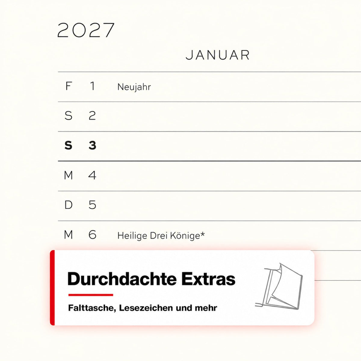 LEUCHTTURM1917 Calendar săptămânal 2027 punctat mediu (A5) cu caiet - Planificator de întâlniri germană, salvie, ianuarie-decembrie 2027, prezentare generală săptămânală în stânga + pagină cu note în dreapta - 400094