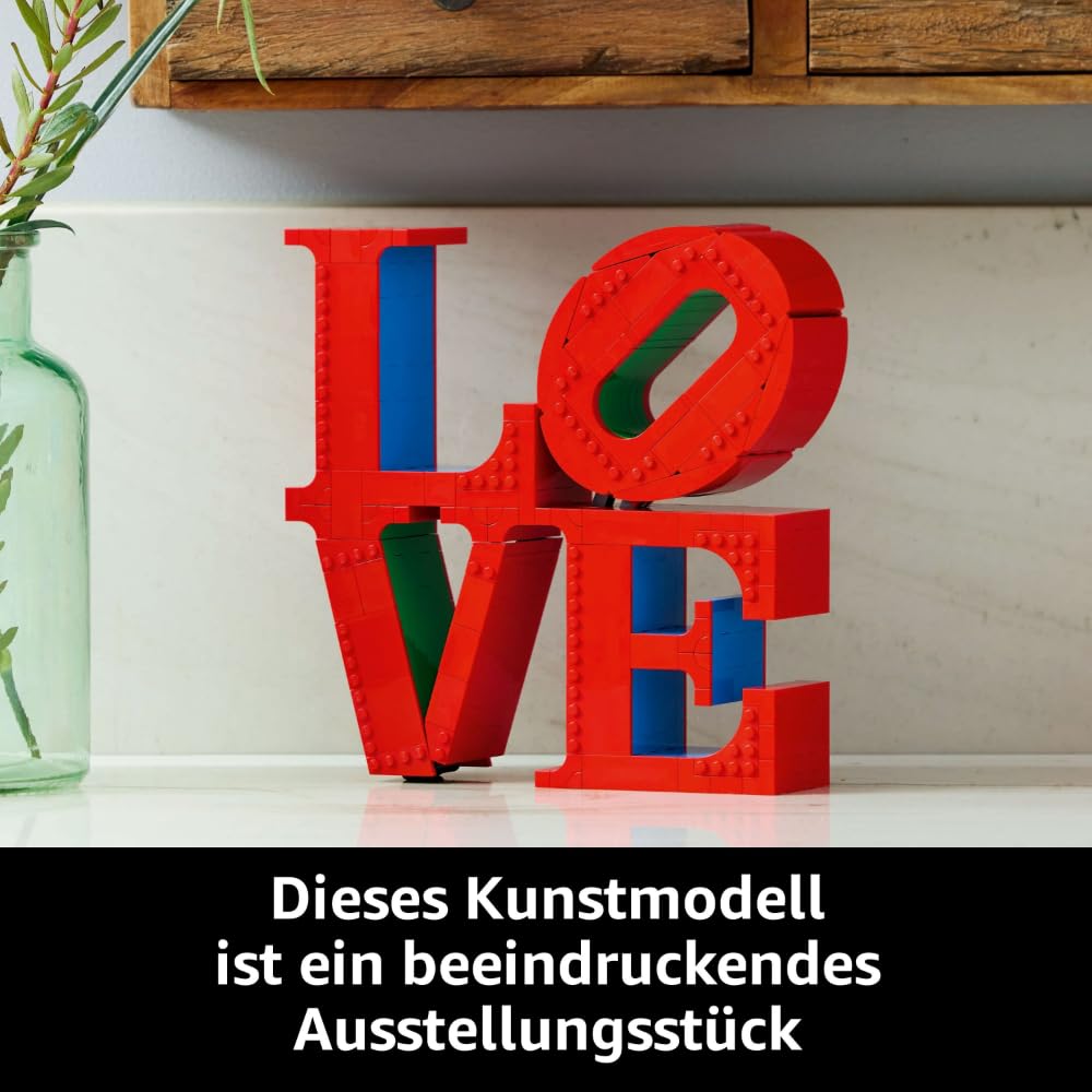 LEGO Art Love - model building for adults - decorative art object for building - creative activity for women and men - gift idea for couples - 31214