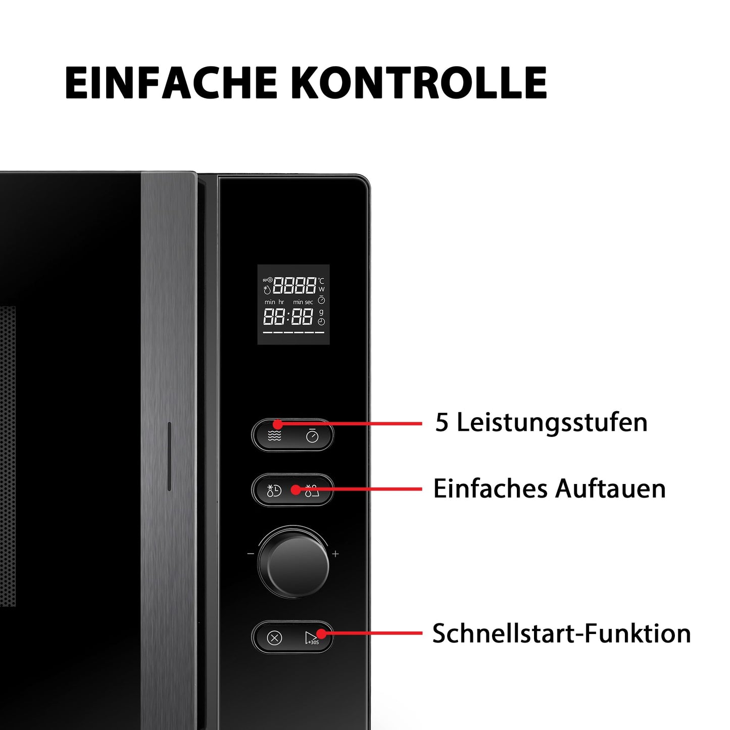 Toshiba MV-AM20T(BK) microwave/solo microwave/20 L/800 W/5 power levels/12 automatic programs/enamel interior/easy to clean/defrost function/glass turntable (24.5 cm)/black