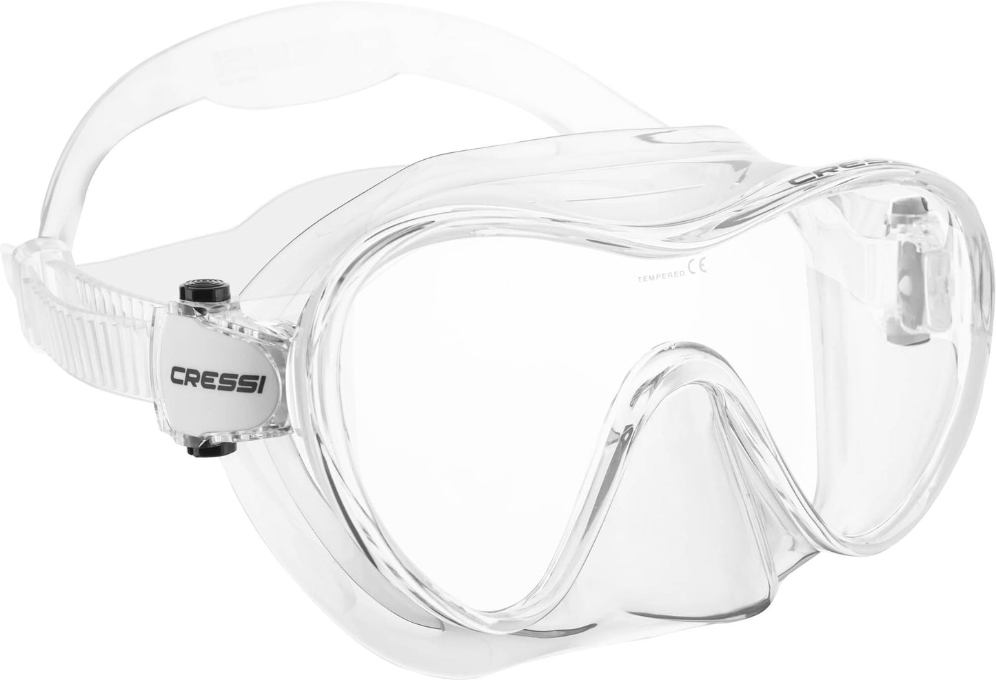 Cressi frameless diving mask F1 - anti-fog glass lens, diving goggles - ergonomic silicone edge, snorkel mask - dry snorkel & snorkel set - transparent - mask - ZDN281000