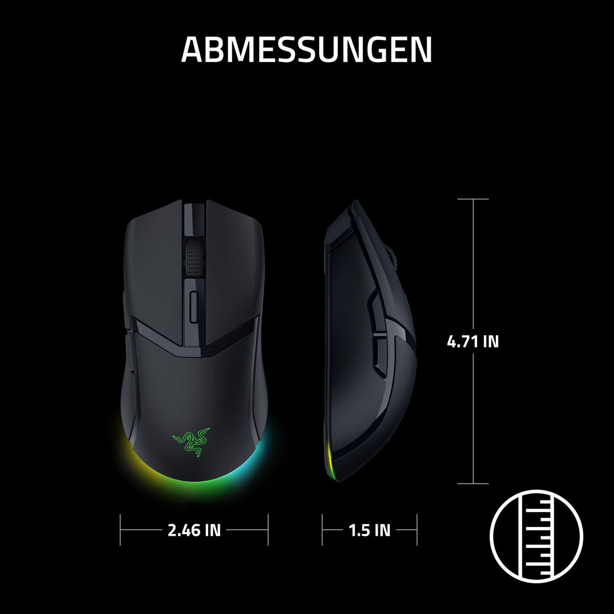 Razer Cobra HyperSpeed - mouse de gaming wireless ușoară și personalizabilă - 62g - senzor de 26K DPI - AI Prompt Master - rată de polling de 1000 Hz - wireless 2,4 GHZ și Bluetooth - Chroma RGB - PC/Mac | Negru - RZ01-05570100-R3G1
