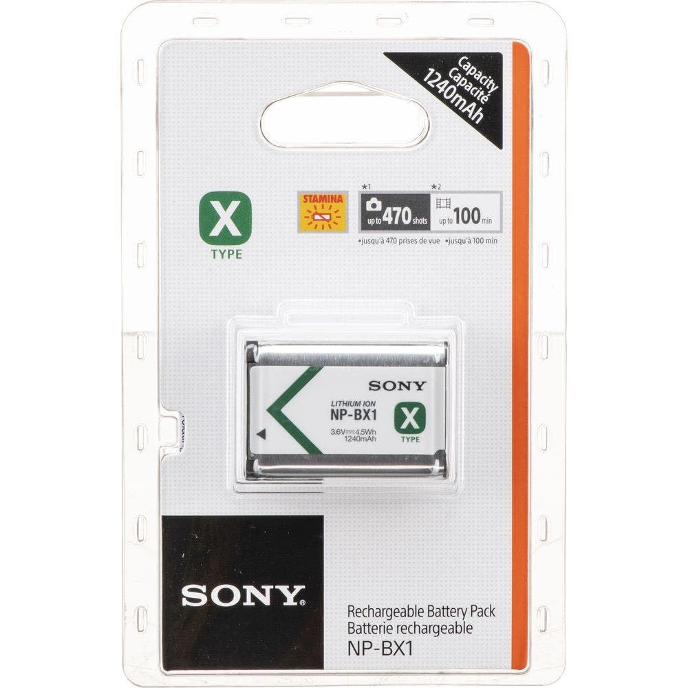 Sony NP-BX1 original battery for compact cameras, vloggers & RX/ZV-1/HX/WX cameras - lithium-ion, high capacity, long running time - NPBX1.CE