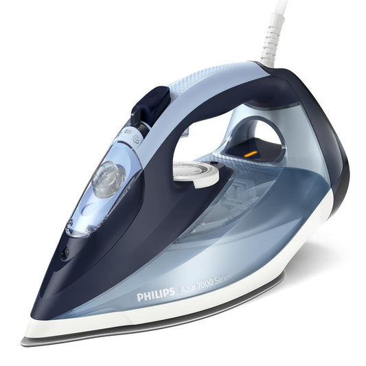 Philips Azur 7000 Series Steam Iron - 2800 W, 50 g/min continuous steam, 250 g steam boost, vertical steam, SteamGlide Plus soleplate, Louros/Light Blue (DST7020/20)
