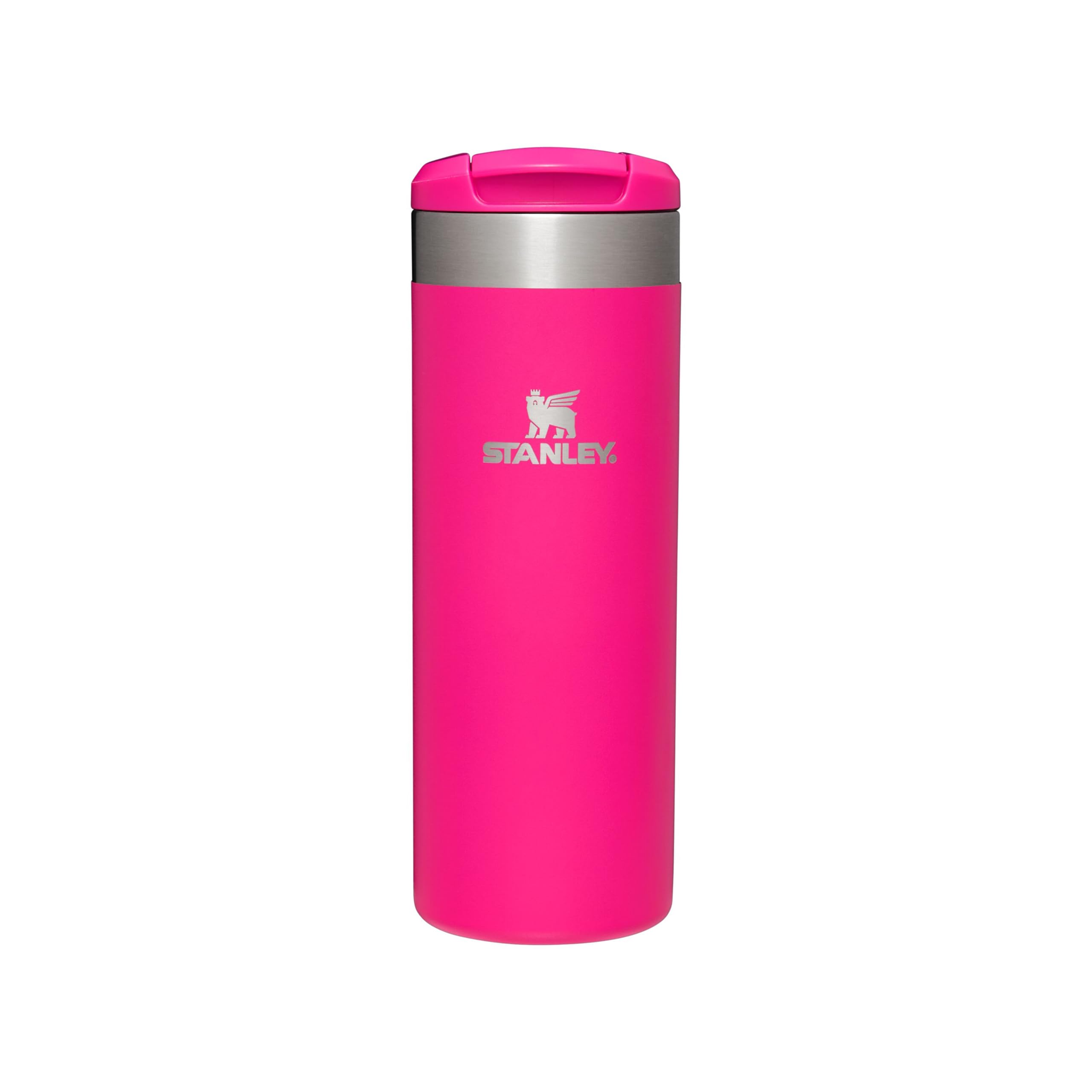 Stanley 1913 Aerolight Transit Thermo Mug 0.47L - Keeps Hot for 6 Hours - Dishwasher Safe - Coffee Mug To Go Leak-Proof - Compatible with Common Car Drink Holders - Thermos Flask - Pink - 100000004551