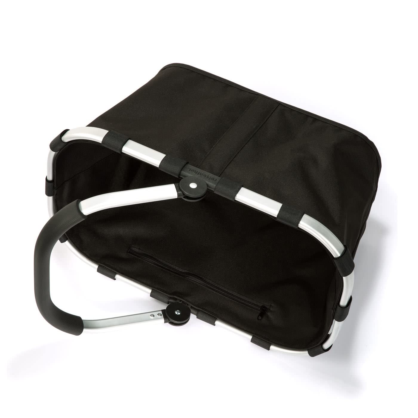 reisenthel carrybag in black – sturdy shopping basket with plenty of storage space and practical inner pocket – elegant and water-repellent design - BK7003