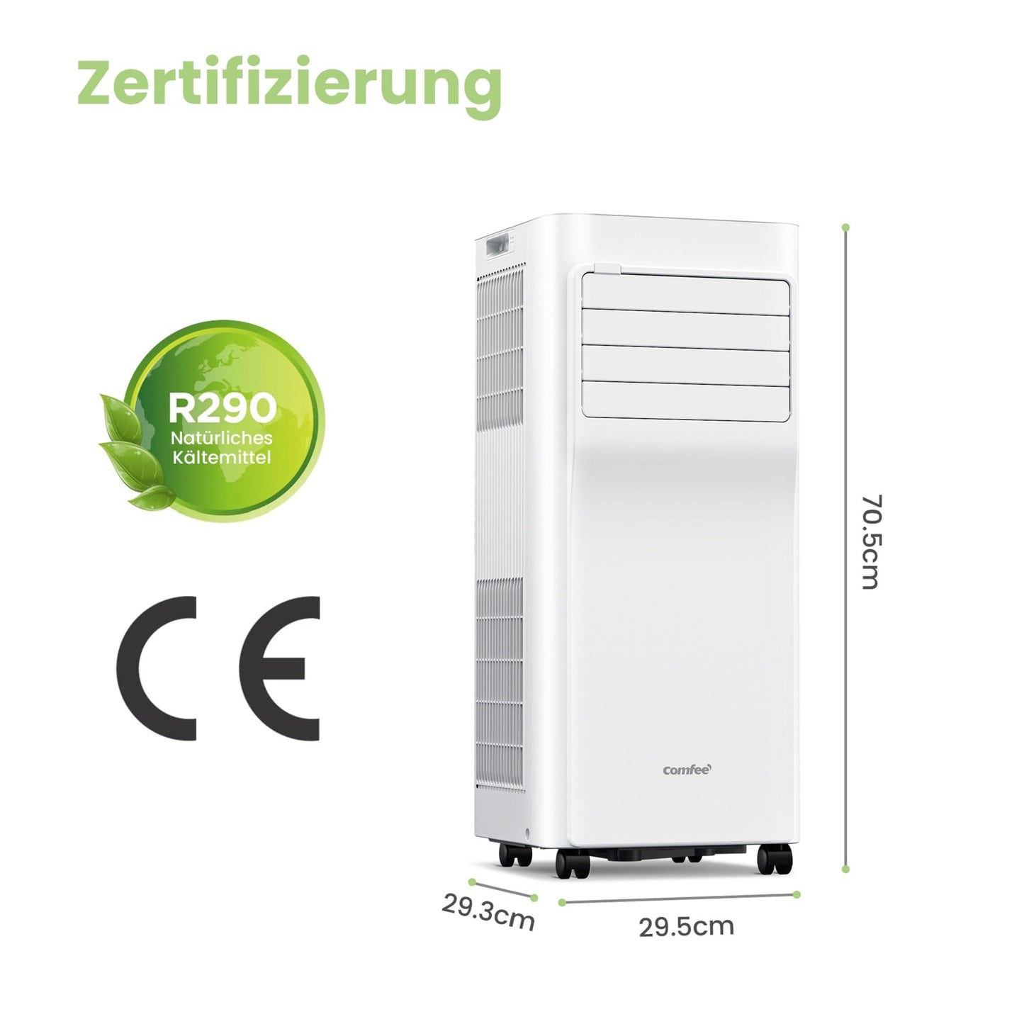 Comfee mobile air conditioner Breezy Cool Pro 2.0, 7000 BTU 2.0 kW, cooling & ventilation & dehumidification, APP control, room size up to 68m³ (25㎡), mobile air conditioning with exhaust hose, - CPPA-07CRN7-QB6
