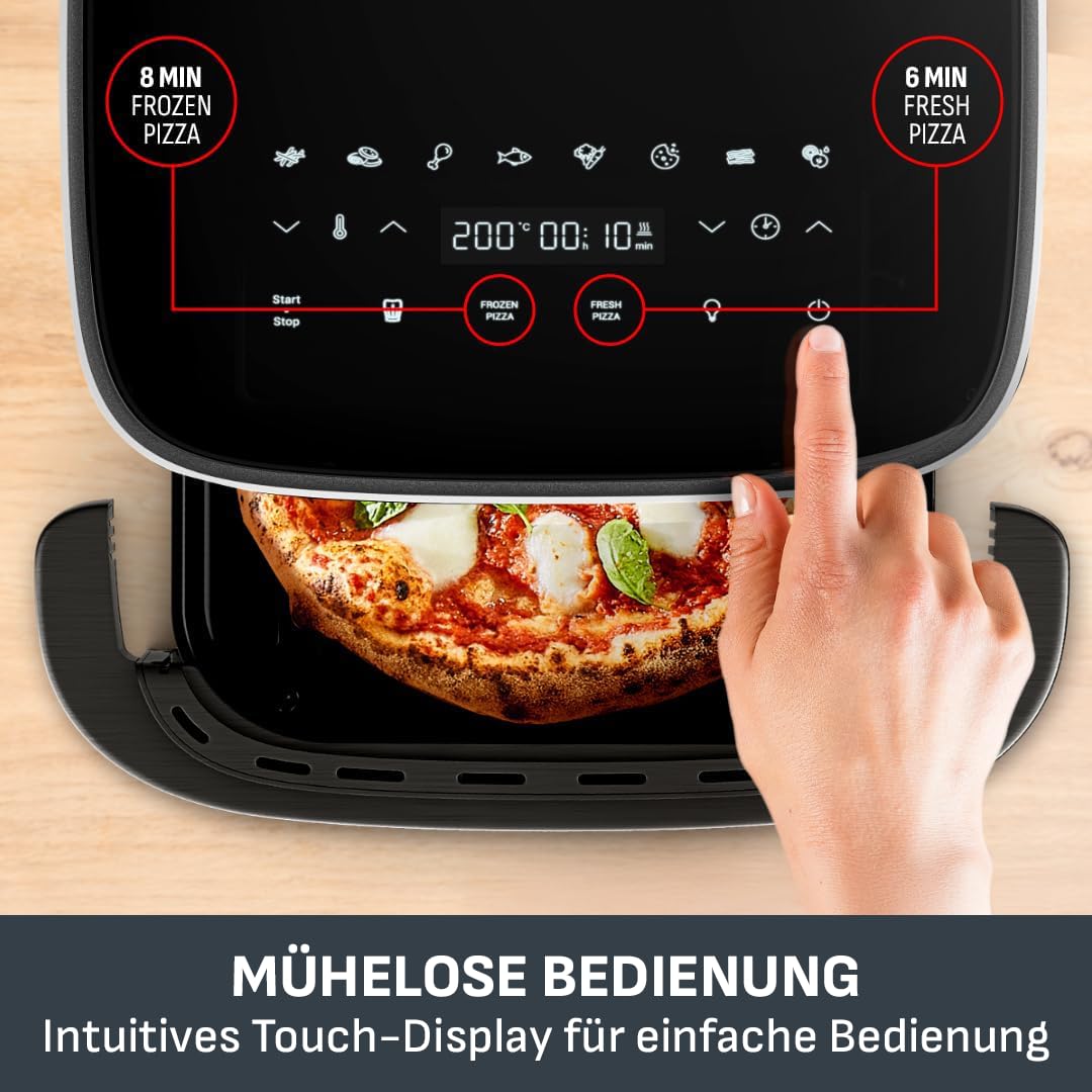 Tefal Easy Fry XL Surface hot air fryer - air fryer with viewing window & XL cooking surface (up to 1 kg), digital control panel, extra crisp, energy efficient & fast, non-stick, compact, pizza oven FW4018 - FW4018E0