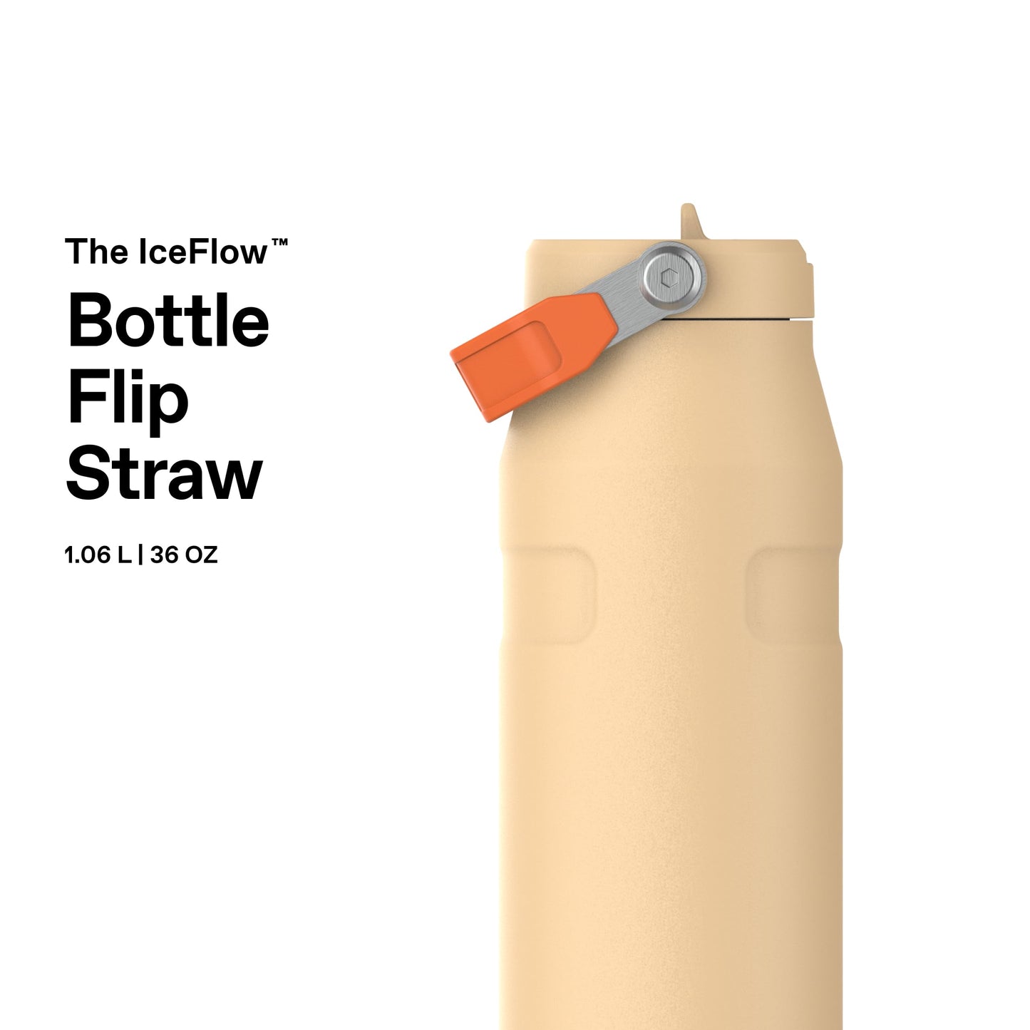 Stanley 1913 Flip Straw Drinking Bottle with Straw 1.06L - Thermal Mug Cools for 17 Hours - Ice Cold for 4 Days - BPA Free - Leakproof - For Drink Holders - Dishwasher Safe - Orange Sherbert - 100000127150