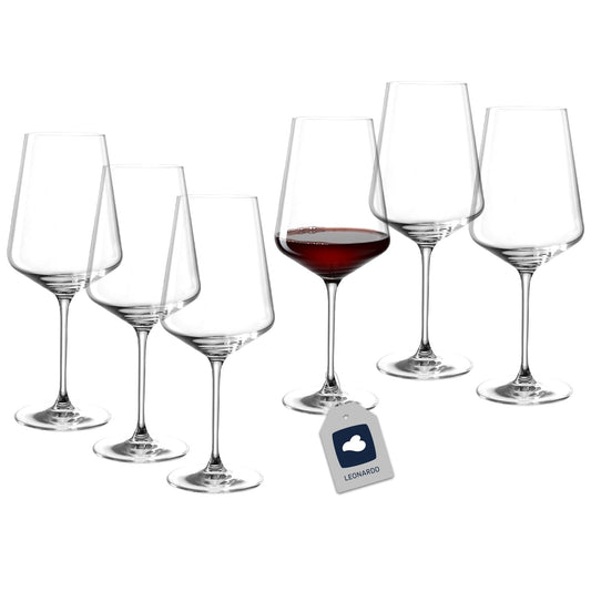 LEONARDO HOME PUCCINI red wine glasses (set of 6) • Scratch-resistant wine glasses (750 ml) • Dishwasher safe & durable • Timeless glasses for red wine • Modern design • Puccini red wine glass • 069554 - 014790
