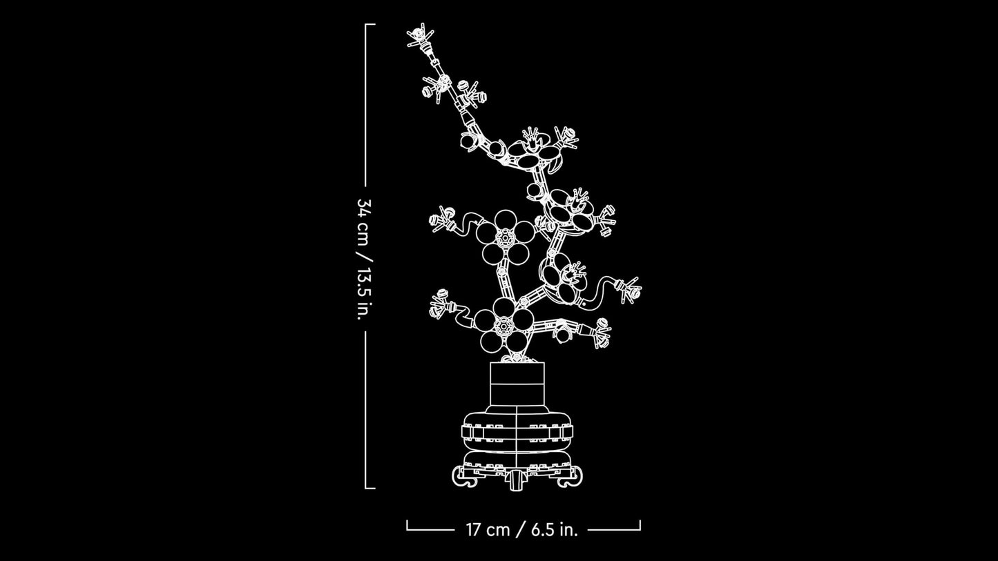 LEGO Botanicals Plum Blossom - Easy-care flower decoration from the Botany collection - Creative building set for adults - Relaxing activity - Collectible artificial plant 10369