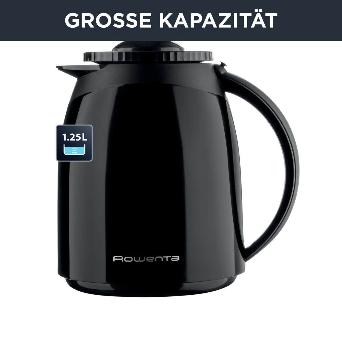 Rowenta Adagio Milano Filter Coffee Machine with Thermal Carafe, capacity 1 liter, 8-12 cups, automatic shut-off, removable filter holder, water level indicator, black, CT3808