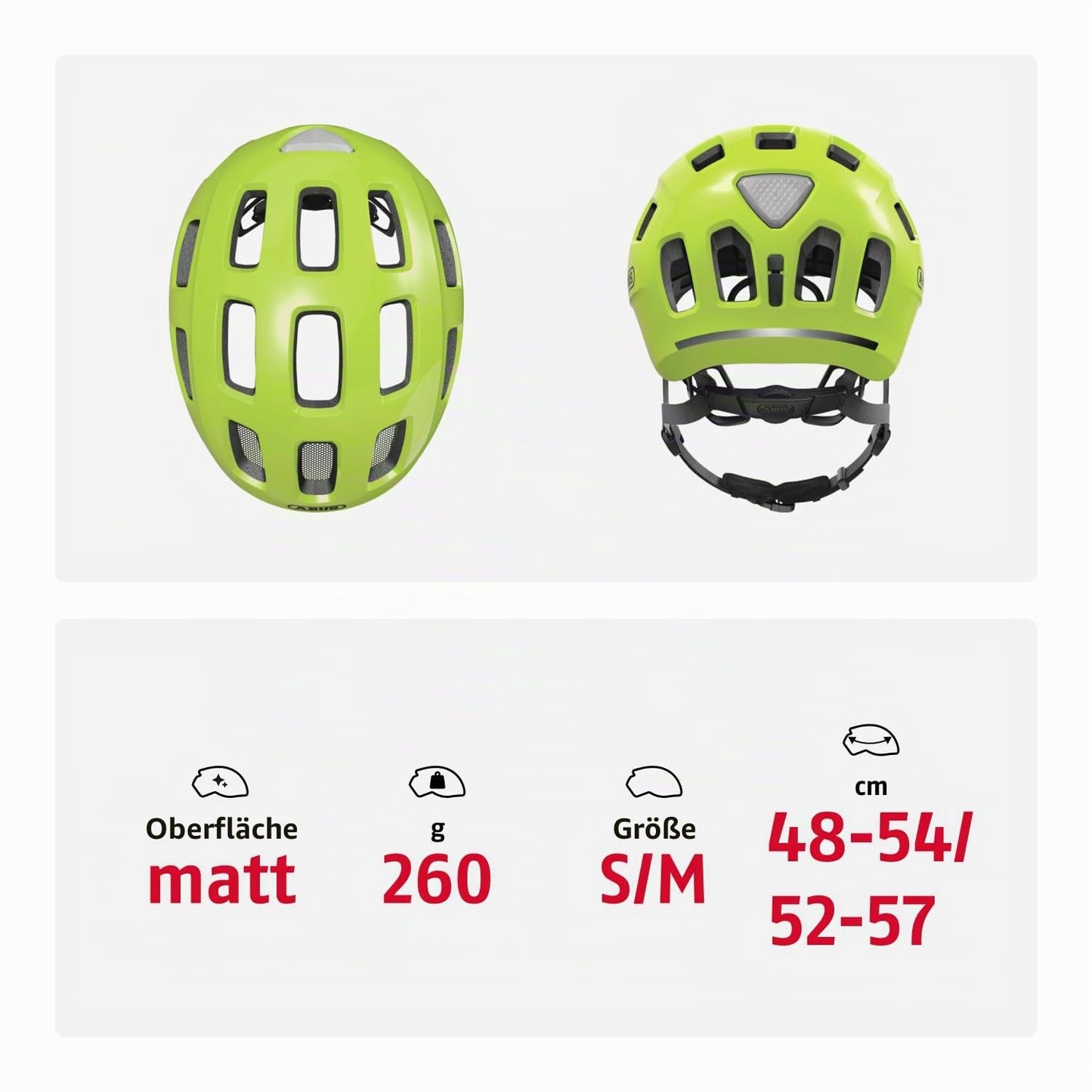 ABUS Youn-I 2.0 bicycle helmet - with light for children, teenagers and young adults - for girls and boys - yellow, size S - 40162