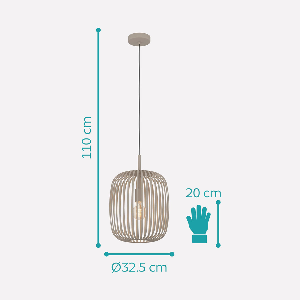 EGLO Pendant Lamp Romazzina, Dining Table Pendant Light 1-bulb - 900496