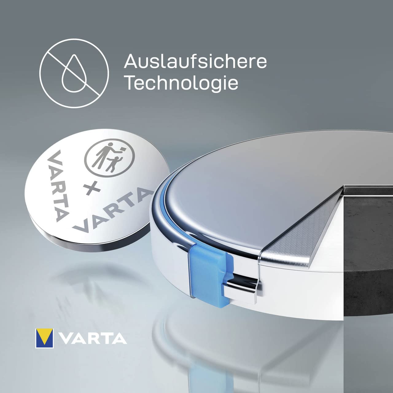 VARTA batteries button cells CR2032, 50 pieces, power on demand, lithium, 3V, safety-sealed packaging, for smart home devices, car keys and other applications - 6032101401