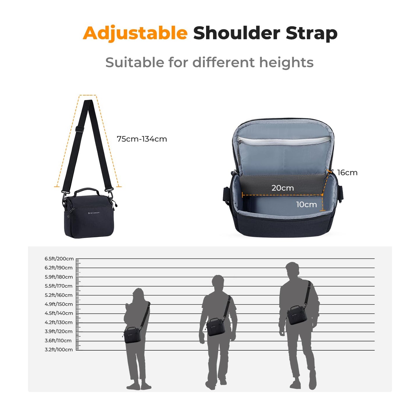 K&F CONCEPT camera backpack camera bag, SLR bags shoulder bag, camera bag liner bag, photo bag for photographers, suitable for everyday use, deep blue - JPKF13.179V1US