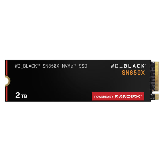 WD_BLACK SN850X NVMe SSD 2TB internal SSD (gaming memory, PCIe Gen4 technology, read 7,300 MB/s, write 6,600 MB/s) black - WDS200T2X0E