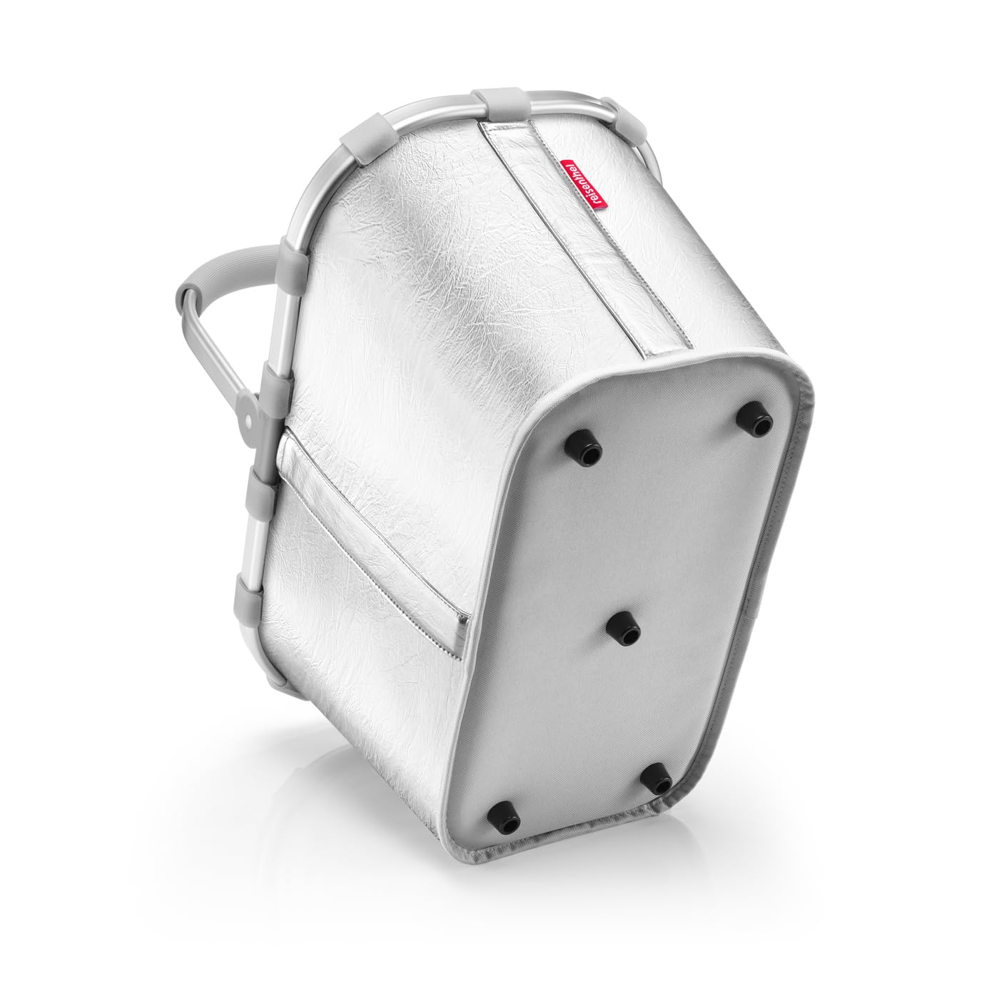reisenthel carrybag silver crackle – Stable shopping basket with lots of storage space and practical inner pocket – Elegant and water-repellent design - BK7088
