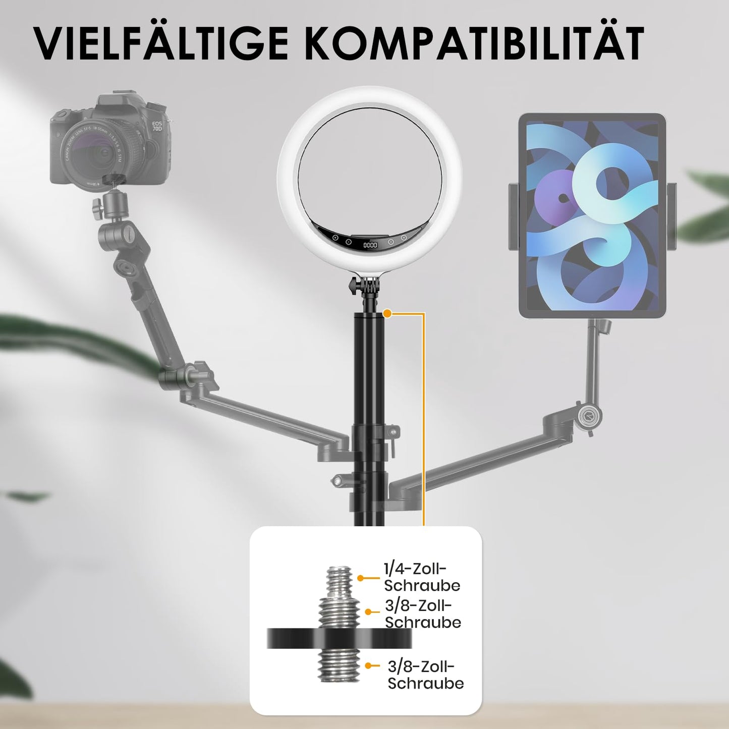 TARION Camera Table Tripod Main Rod Set: Camera Overhead Tripod Table Mount Accessories for Titanrig Cart Lite Z Table Tripod Set (2 x 275 mm) - TitanRig-Rod-275x2