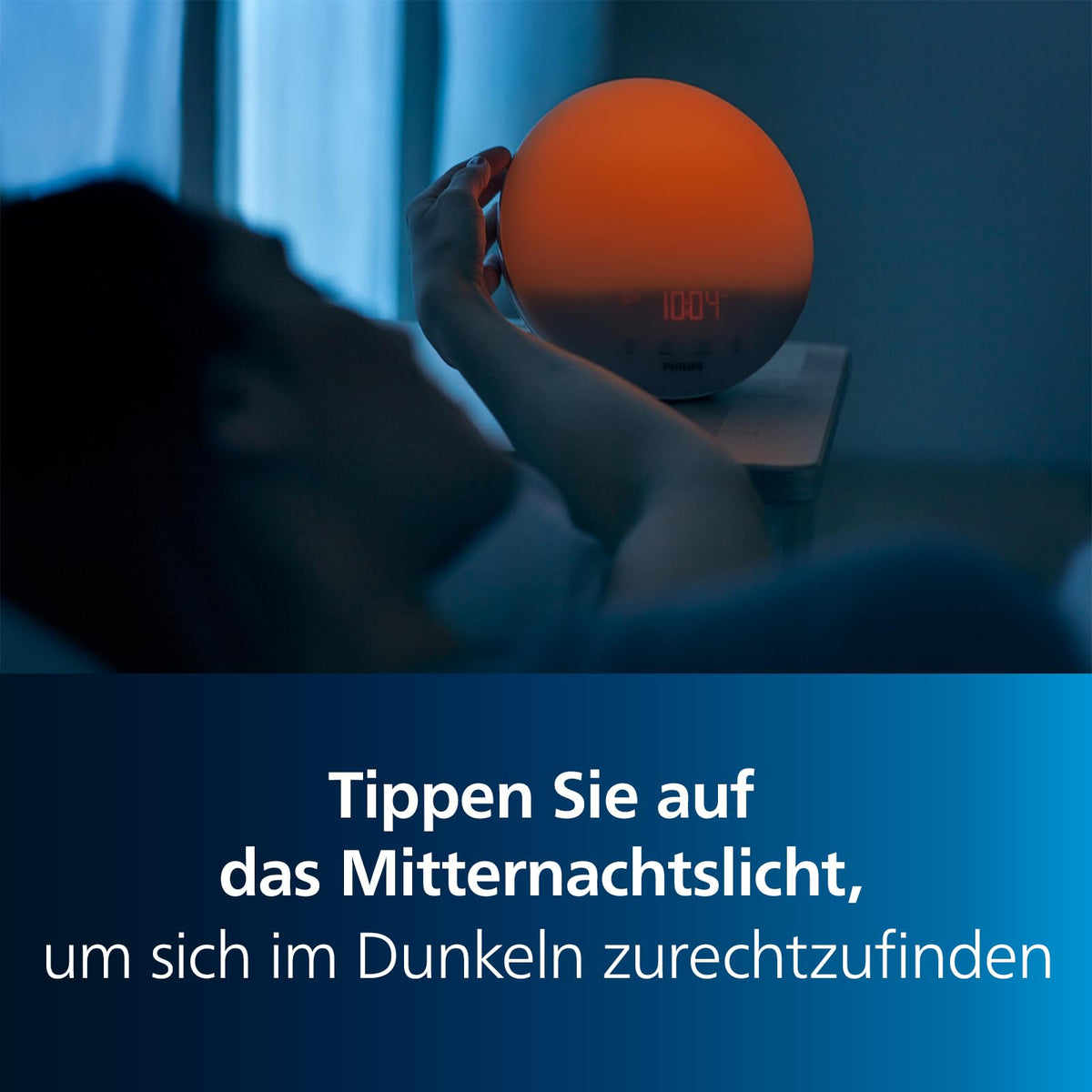 PHILIPS SmartSleep Wake-up Light – bedside lamp and alarm clock with USB, colored sunrise simulation, 20 brightness settings, 7 natural wake-up sounds, midnight light function, model HF3532-01 - HF3532/01