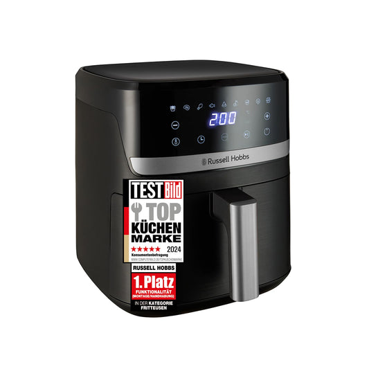Russell Hobbs hot air fryer XL 5.5 l Rapid AirFryer (compact housing, very quiet) SatisFry (9 programs, dishwasher safe, deep fryer without oil, touch screen, grilling, baking) 27621-56
