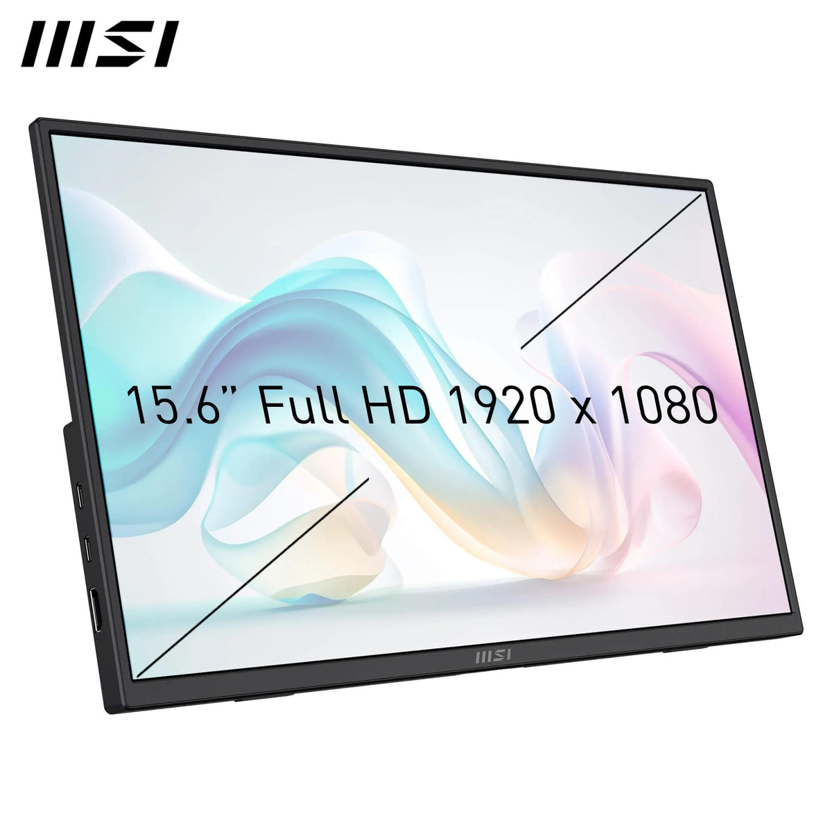 Monitor portabil MSI PRO MP165A E6 de 15.6 inci, FHD, 1920x1080 IPS, 60Hz, 4ms, protecție pentru ochi, difuzor/microfon încorporat, HDMI 2.0b, USB C (15WPD), montare Vesa, negru - 4711377390163