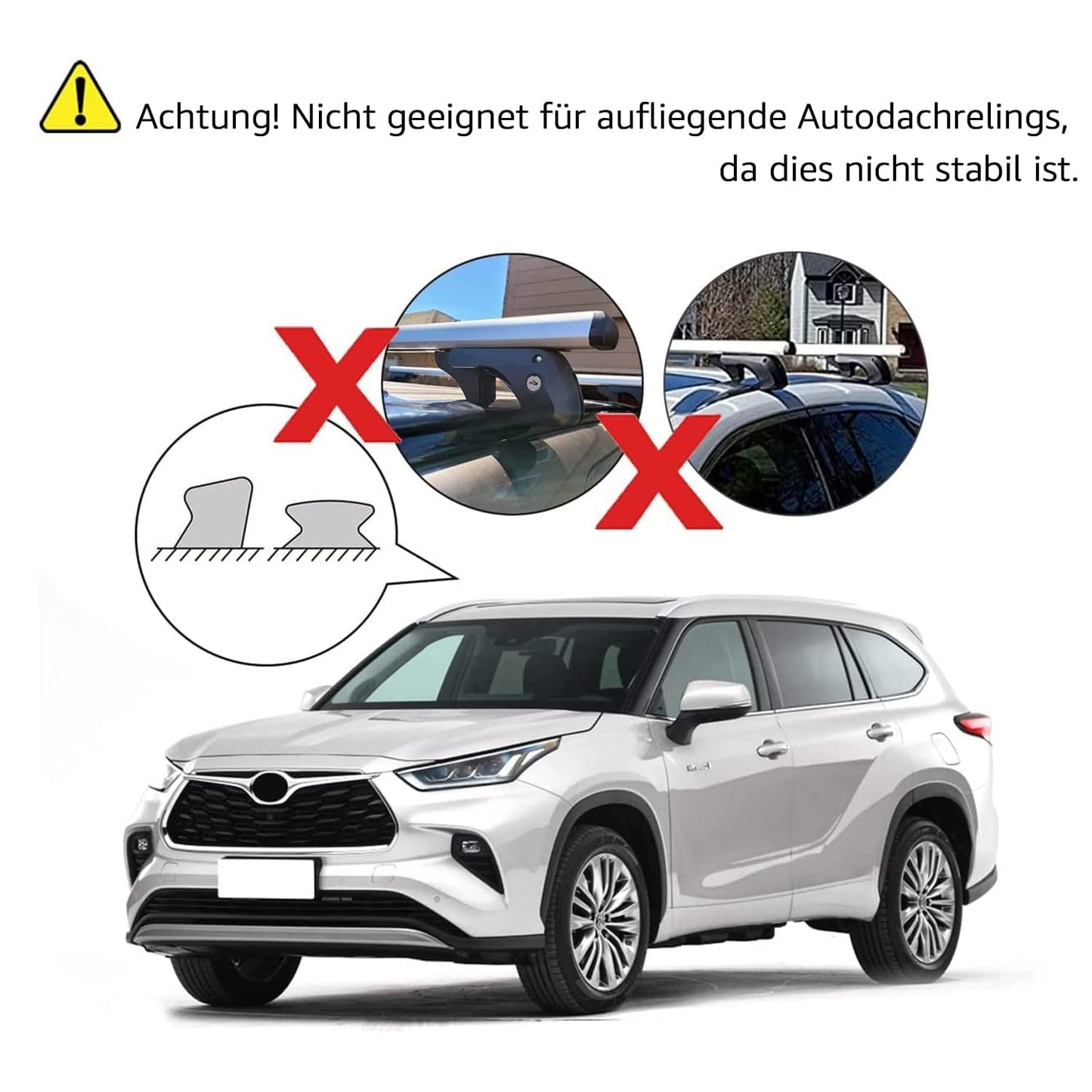 Amazon Basics 56" Roof Rack with Crossbar for Spans up to 50" Between Raised Side Rails with Gap, Pack of 2, Black/Silver - DS-RB-007