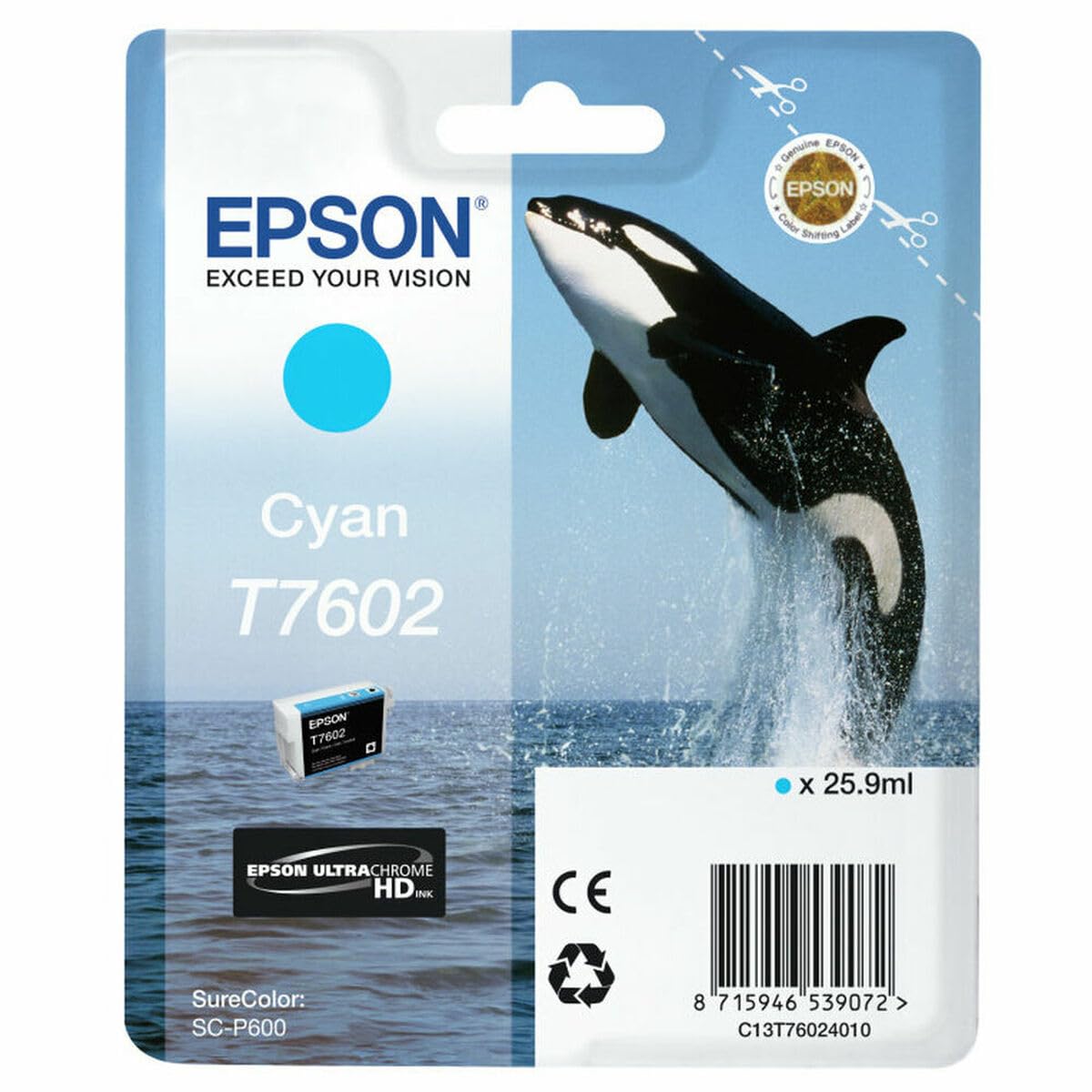 Epson C13T76024010, ink cartridges, 26 ml, cyan