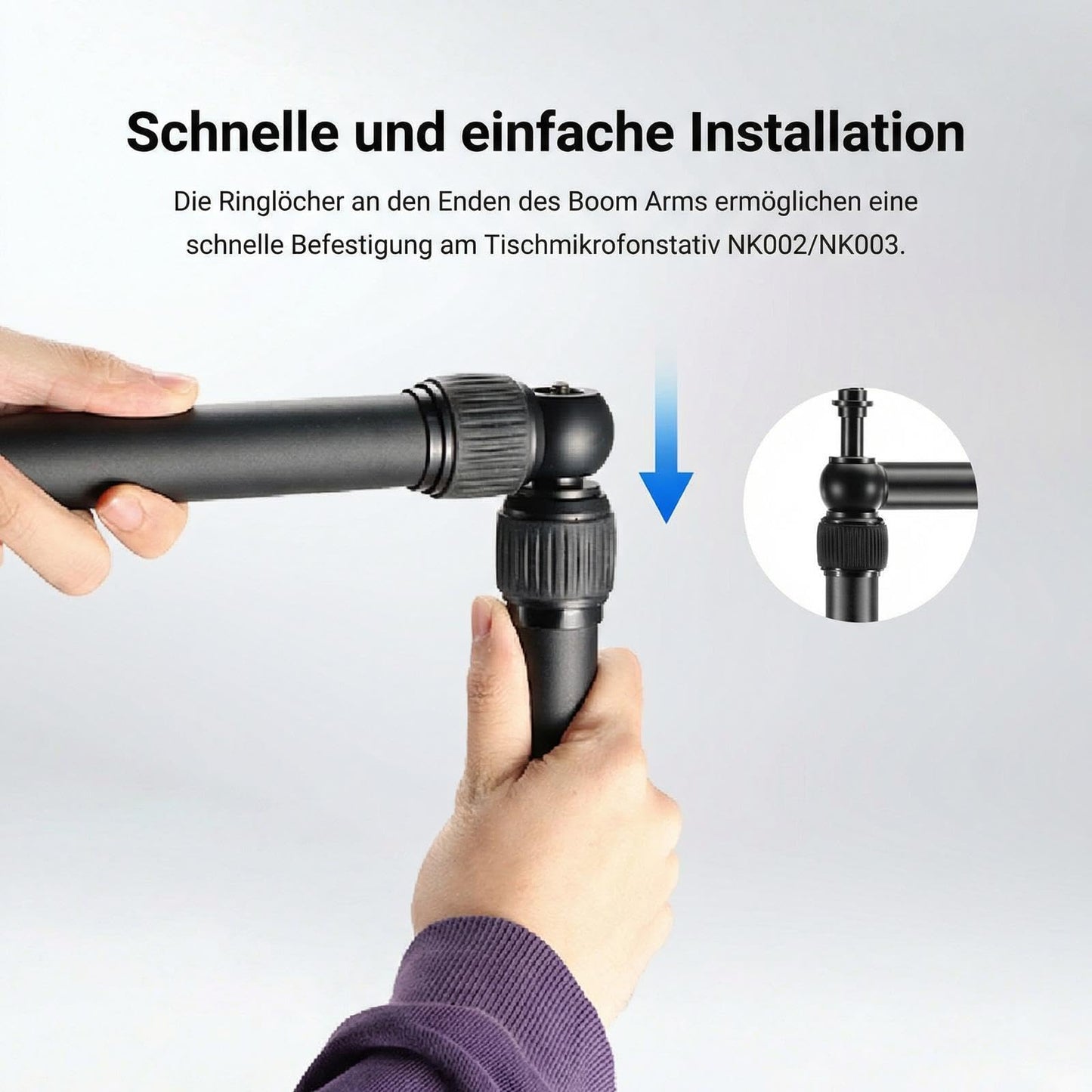 NEEWER 85-150cm Horizontal Boom Arm only for NEEWER NK002 NK003 Overhead Table Camera Mount Rig Webcam Stand, Telescopic Cross Arm for Mobile Phone Holder LED Light Video Recording Streaming, NK009