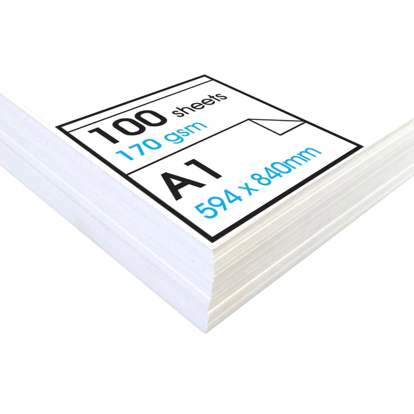 Artway Studio - A1 cartridge paper for drawing - ideal for dry art applications - 170gsm - A1 (100 sheets), white