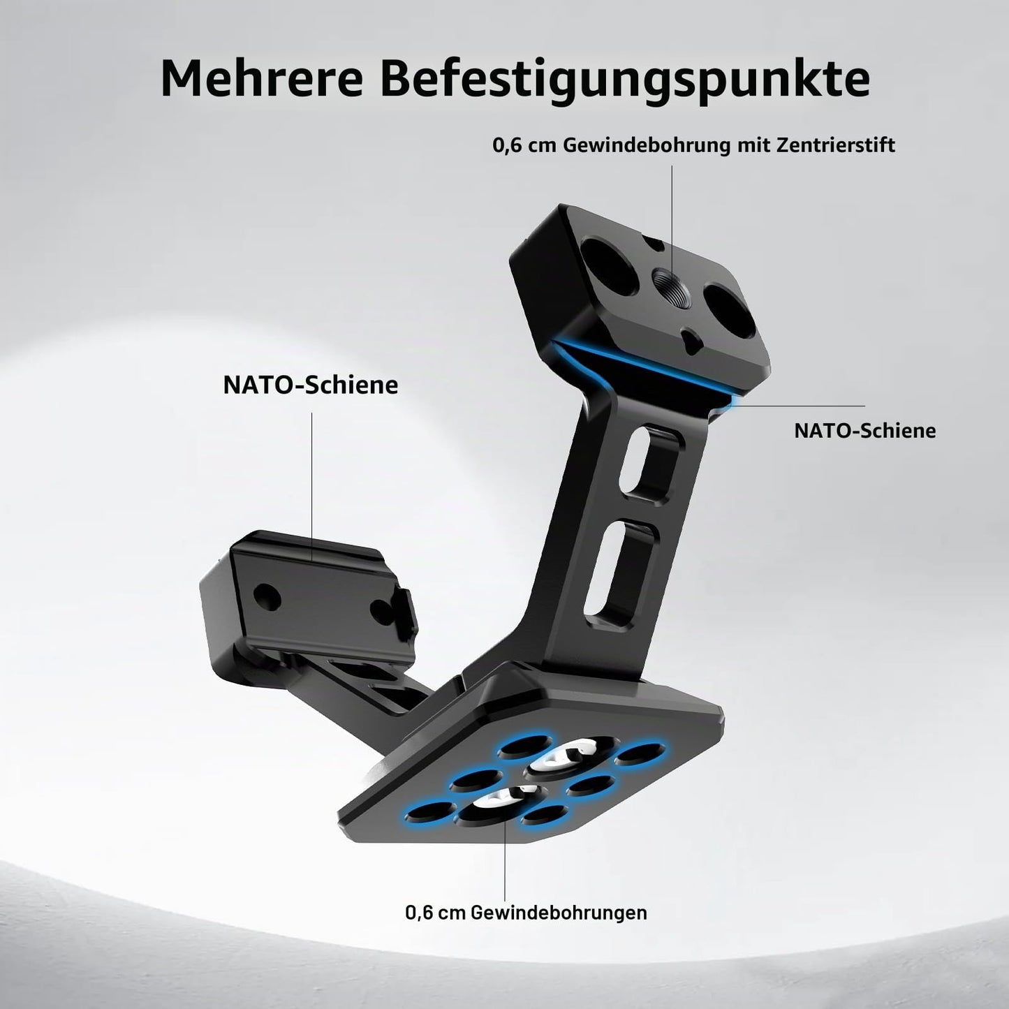 NEEWER Gimbal Mount for RS5/RS4/RS4 Pro/RS3/RS Pro, Arca Type Quick Release Shoulder Rig NATO Rail Camera Stabilizer Adapter Compatible with DJI SmallRig V Mount Battery Photography Accessories, GA031