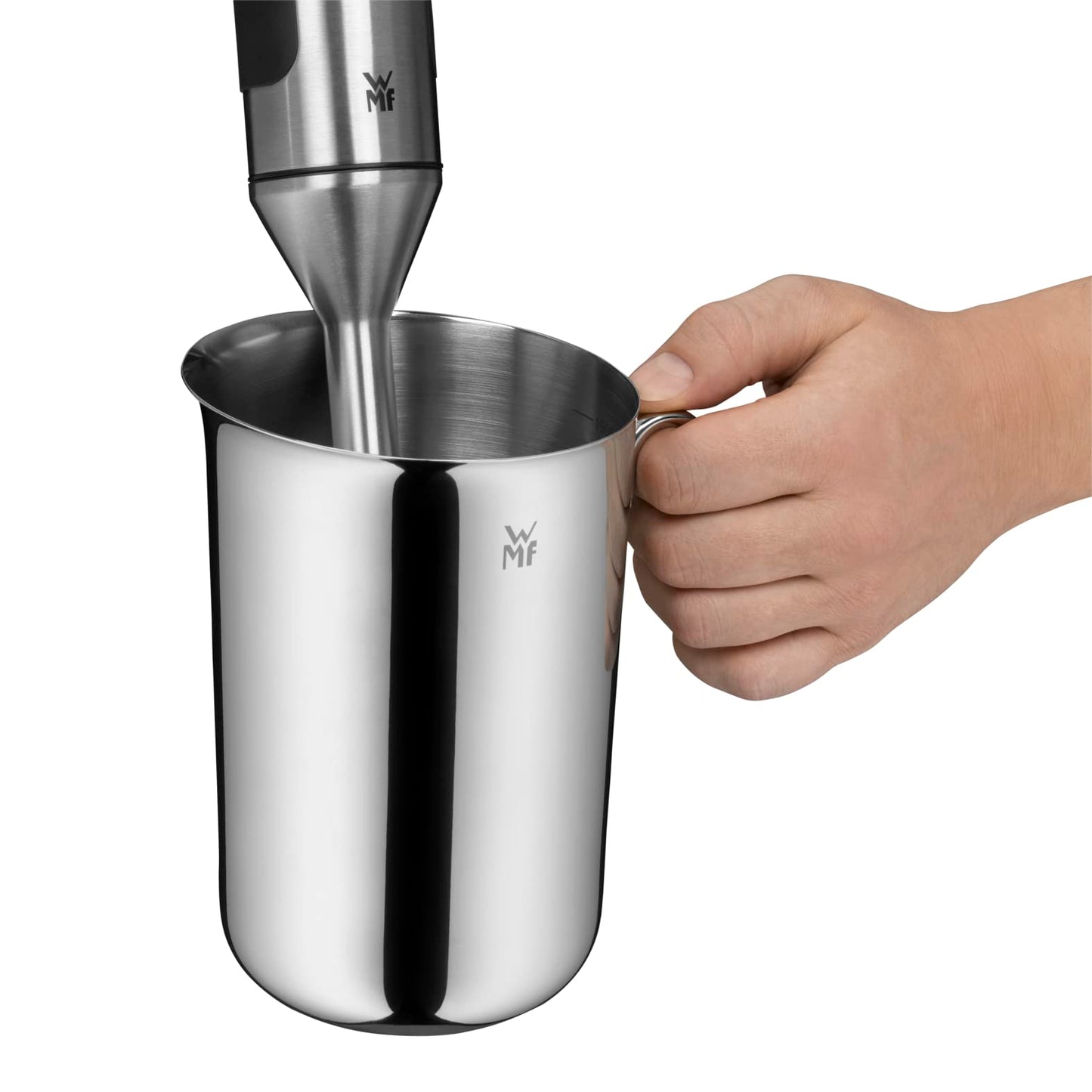 WMF Function Bowls mixing bowl 1.5l, mixing bowl with handle, polished Cromargan stainless steel, stainless steel measuring cup, internal scaling, dishwasher safe - 0645676030