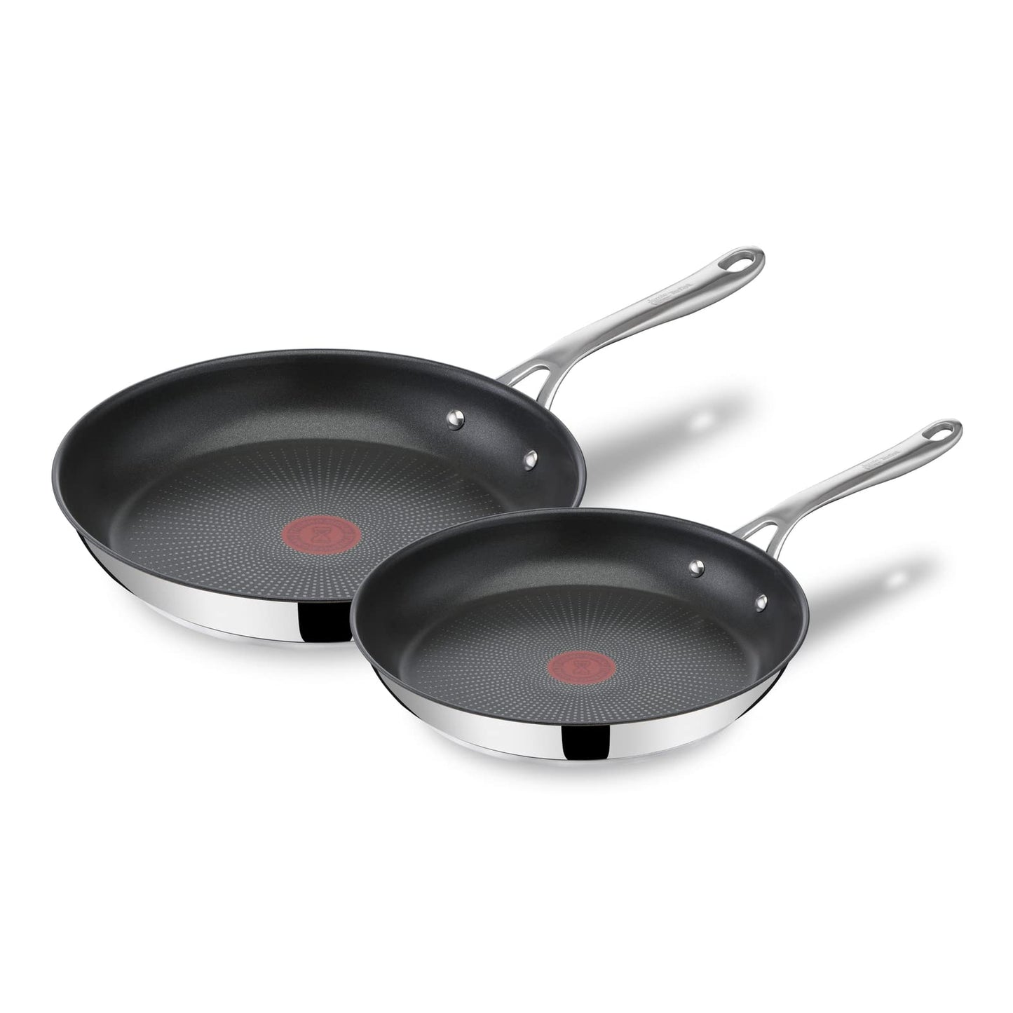 Tefal Jamie Oliver Cook's Direct On pan set 24/28 cm, induction frying pan, non-stick, oven-safe, suitable for all types of stoves, riveted handle, E304S244