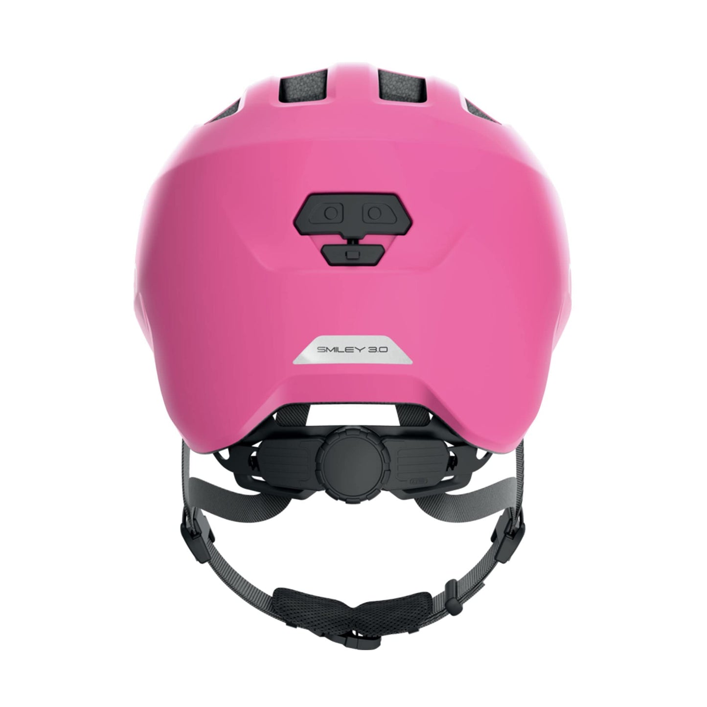 ABUS children's helmet Smiley 3.0 - bicycle helmet with a deep fit, child-friendly designs & space for a braid - for girls and boys - shiny pink, size M - 67272