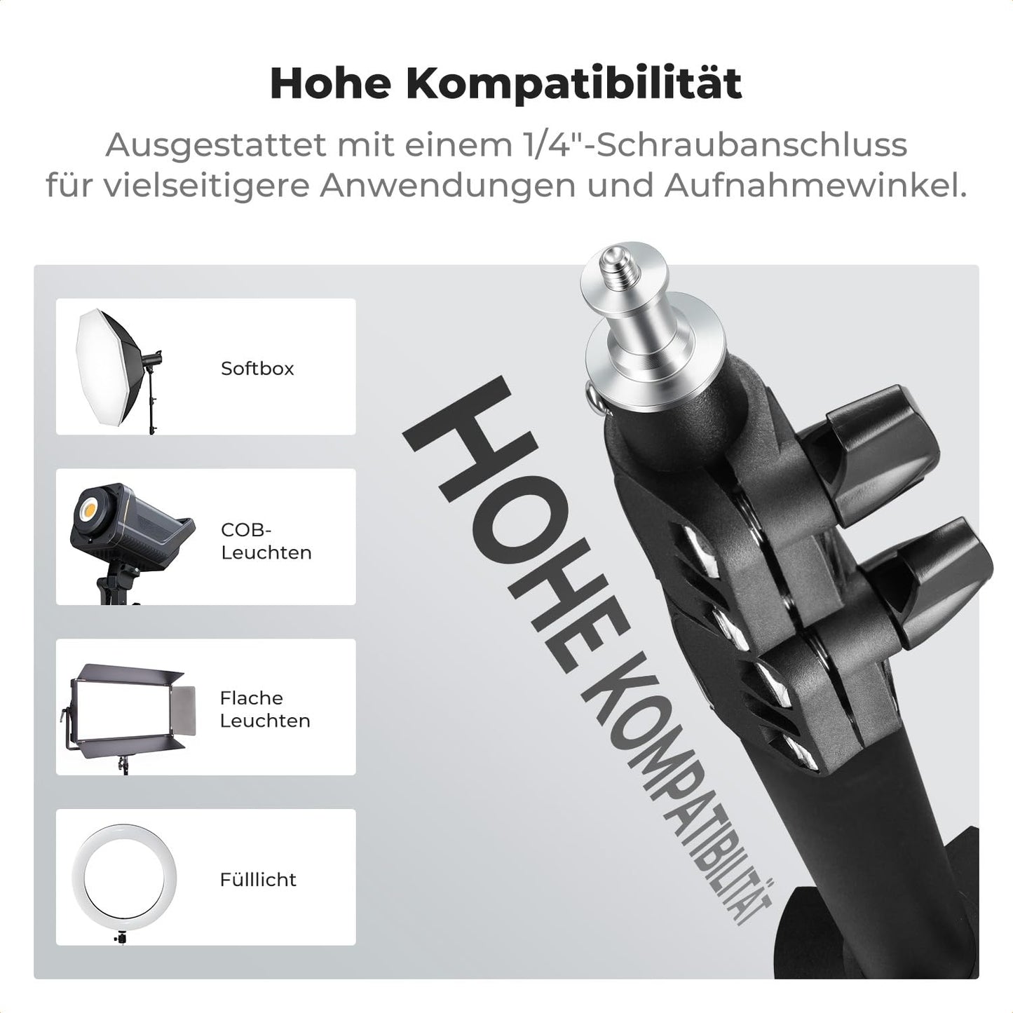 K&F CONCEPT 280CM Metal Photography Light Stand with Universal 1/4" Srew - KF34.043