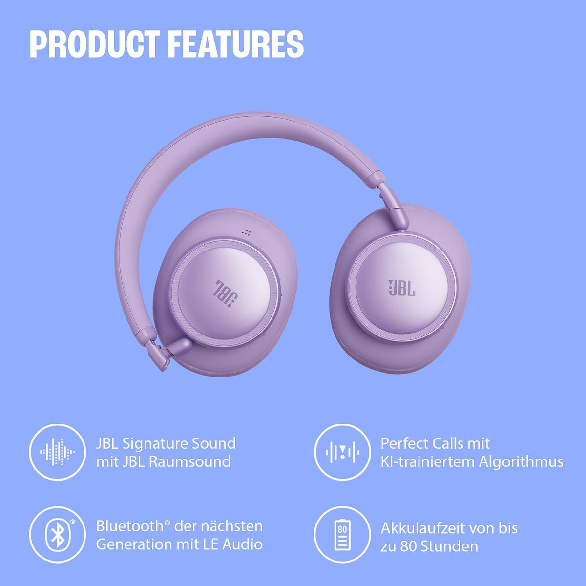 JBL Live 780NC Wireless Over-Ear Headphones with Noise Cancelling, Blue - JBLLIVE780NCBLU