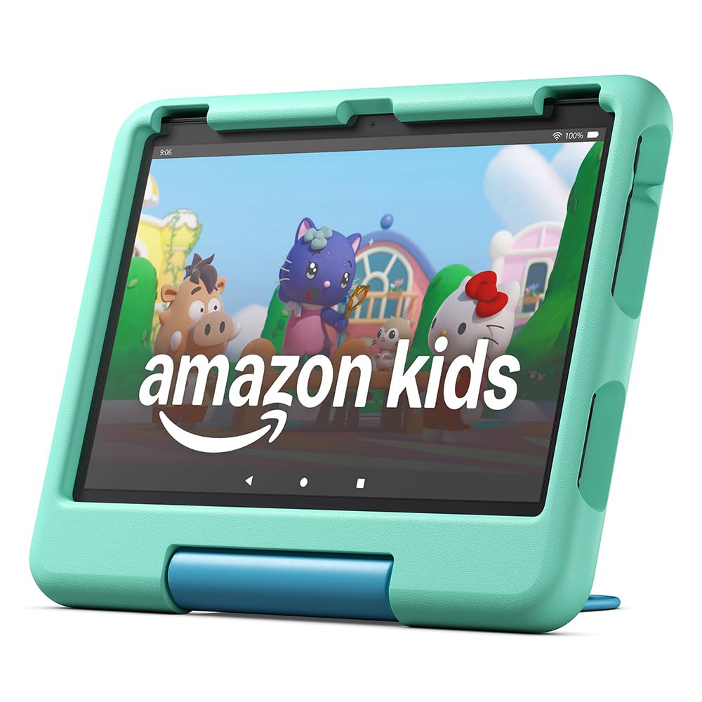 Fire HD 10 Kids Tablet (latest generation), for children from preschool age | With a brilliant 10-inch display, parental controls and a 2-year worry-free guarantee Version 2023, 32 GB, green - TG425K