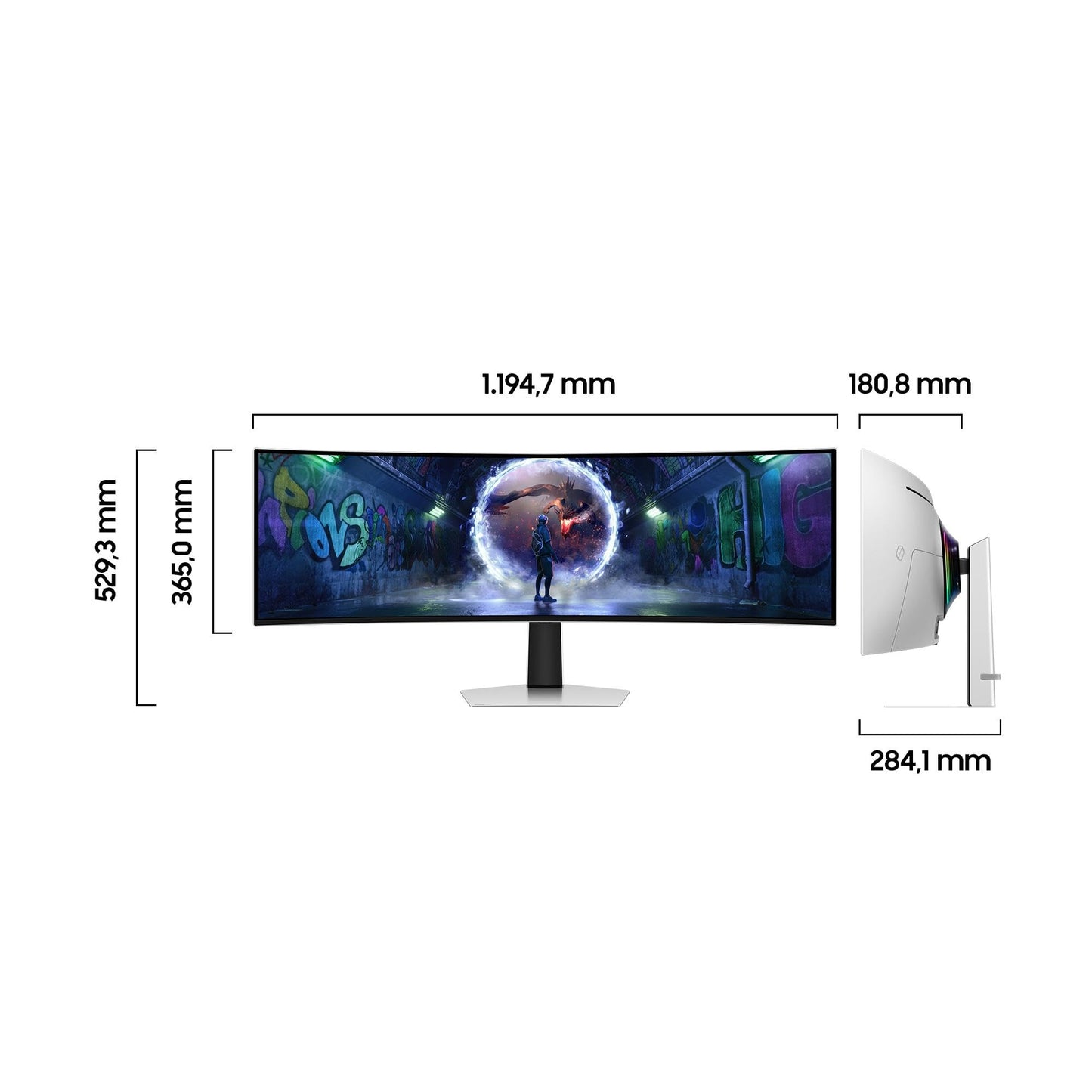 Samsung 49 inch Odyssey OLED G9 G93SD, DQHD (5,120 x 1,440), gaming monitor, PC screen, 240 Hz, OLED glare free, 0.03 ms response time, gaming hub, LS49DG934SUXEN